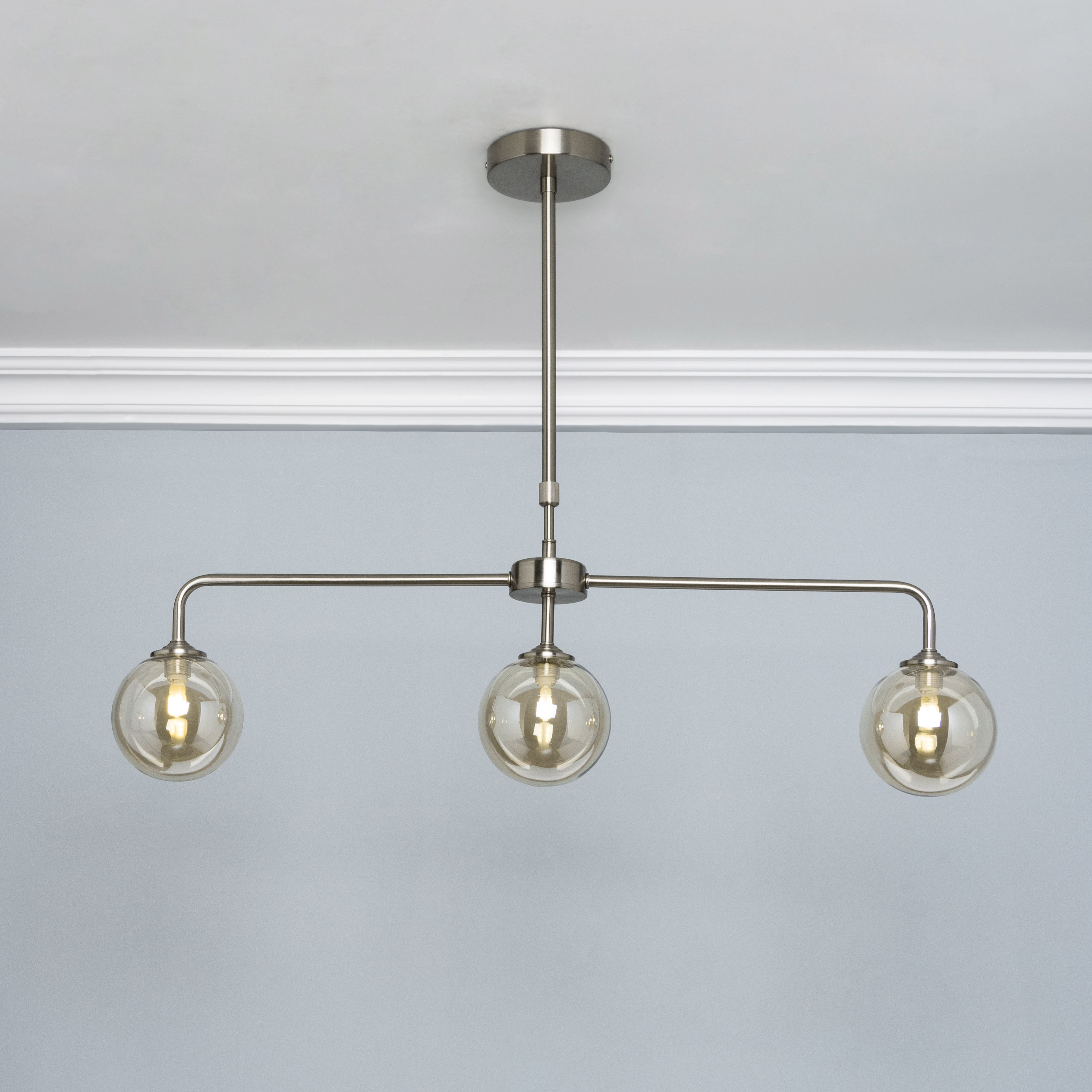 Inlight Agile Satin Champagne Nickel effect Pendant ceiling light, (Dia)800mm