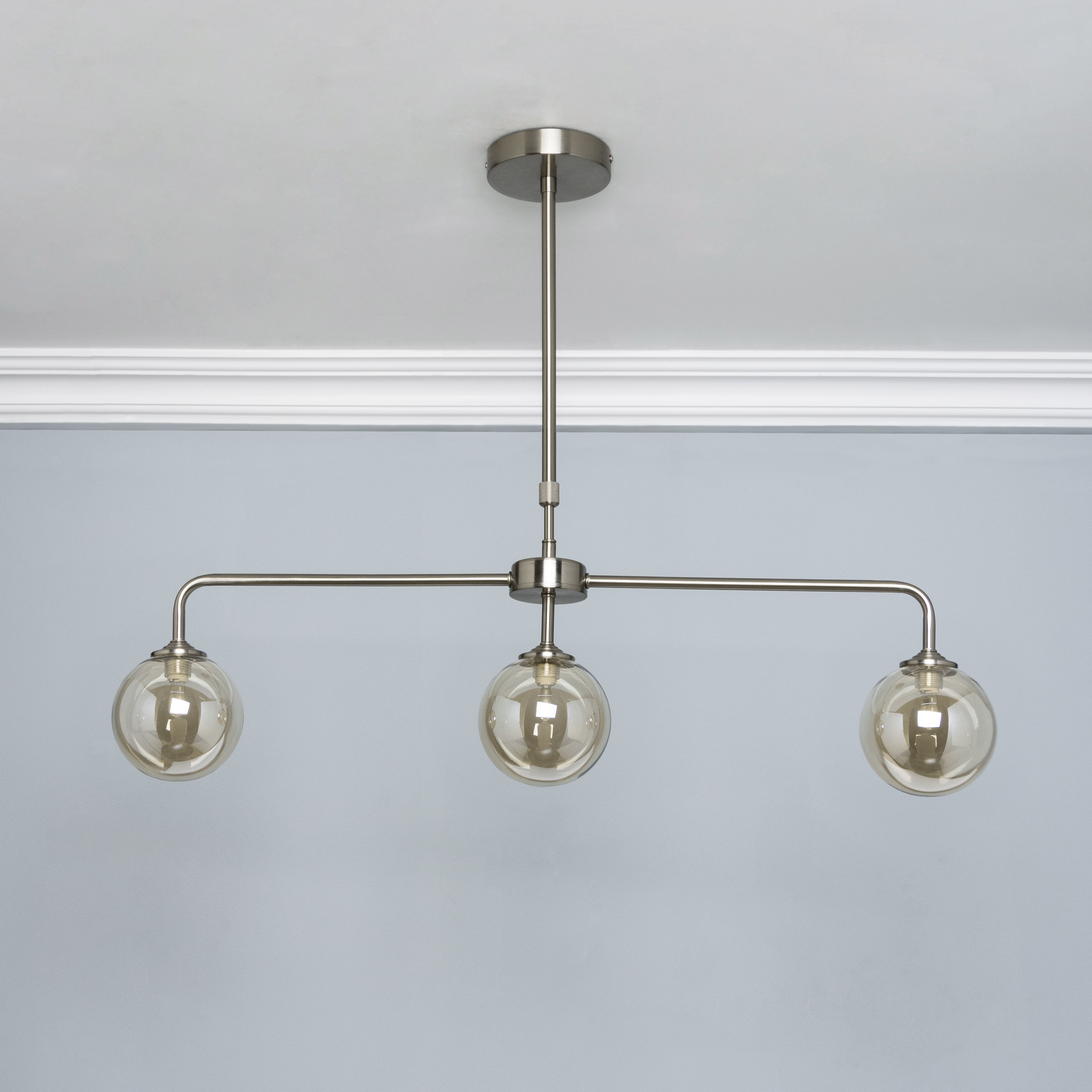 Inlight Agile Satin Champagne Nickel effect Pendant ceiling light, (Dia)800mm