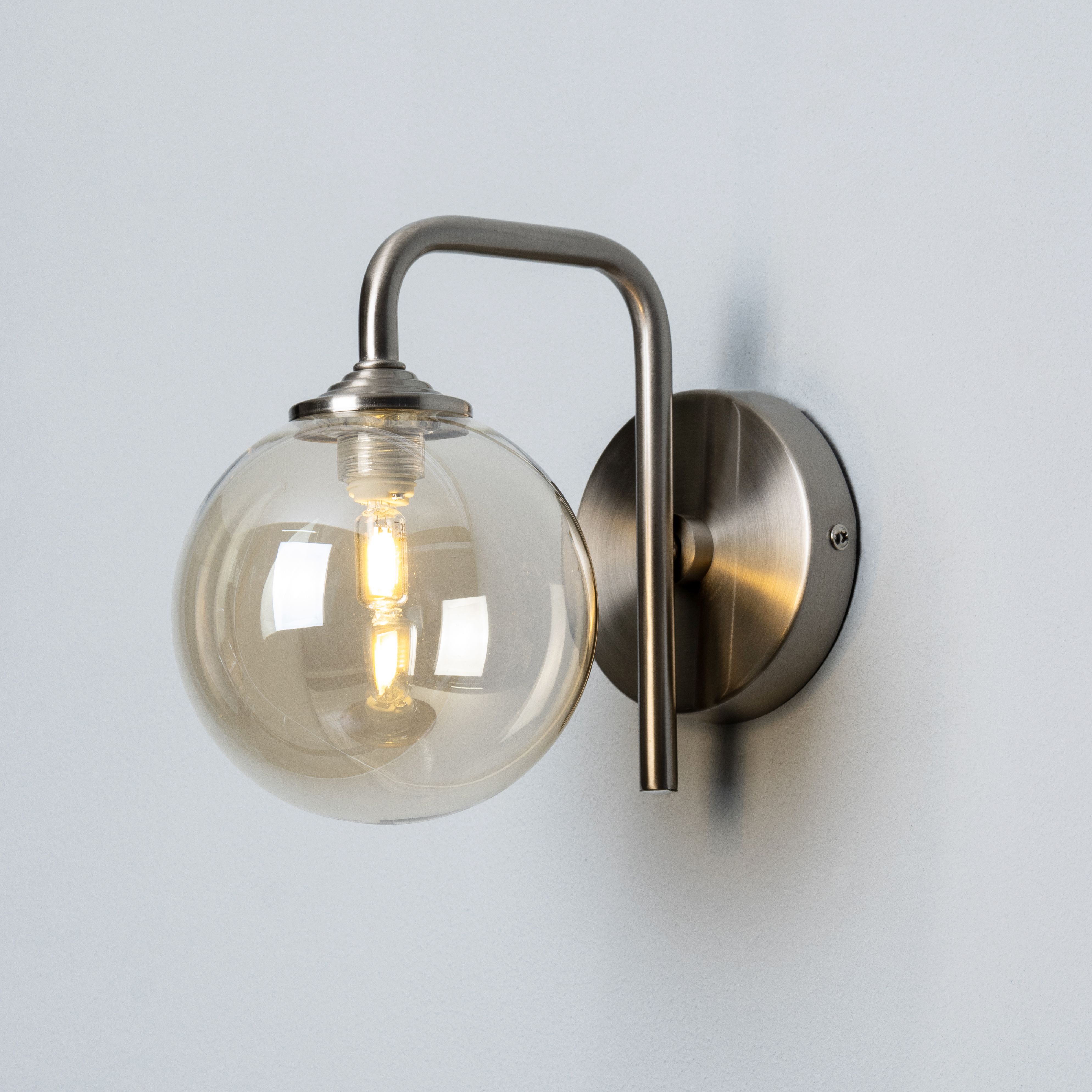 Inlight Agile Satin Champagne Nickel effect Wired Wall light BQ-39590 ...