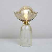 Inlight Alauda Polished Clear Gold effect Straight Table lamp