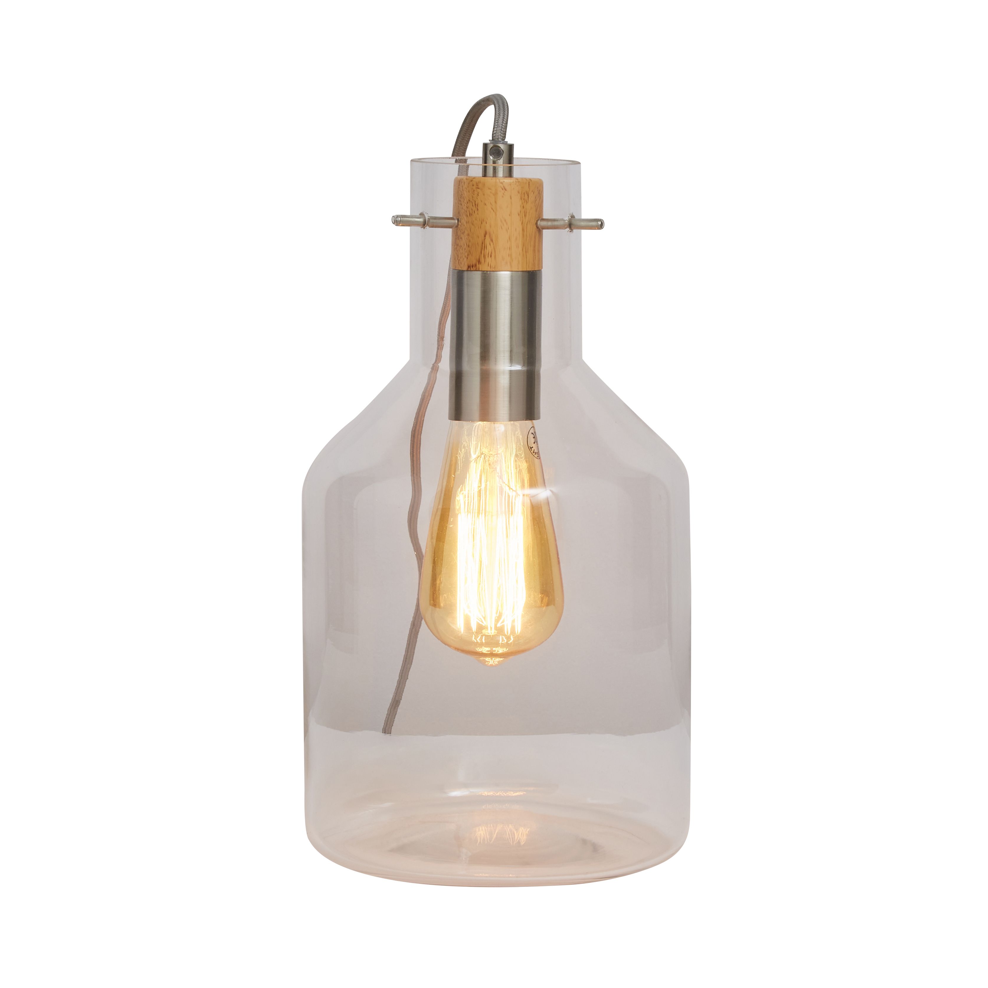 Inlight Alpho Clear Smokey tinted effect Cylinder Table lamp