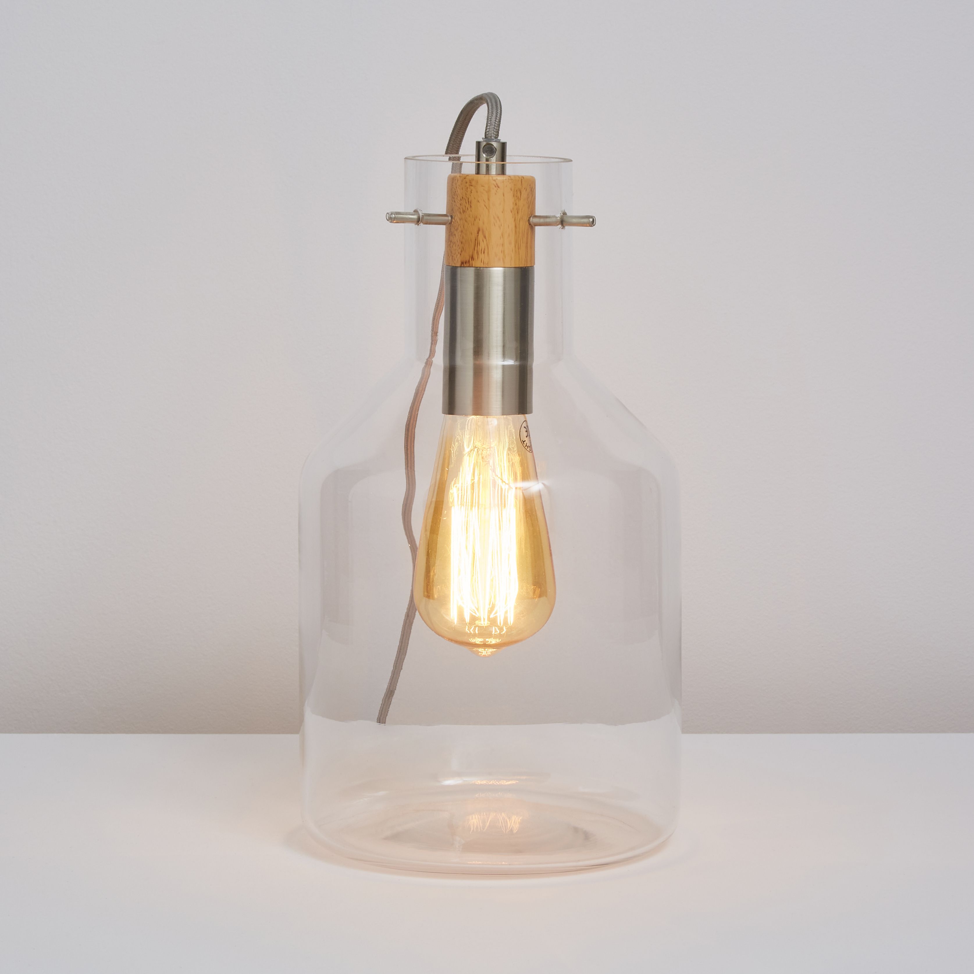 Inlight Alpho Clear Smokey tinted effect Cylinder Table lamp