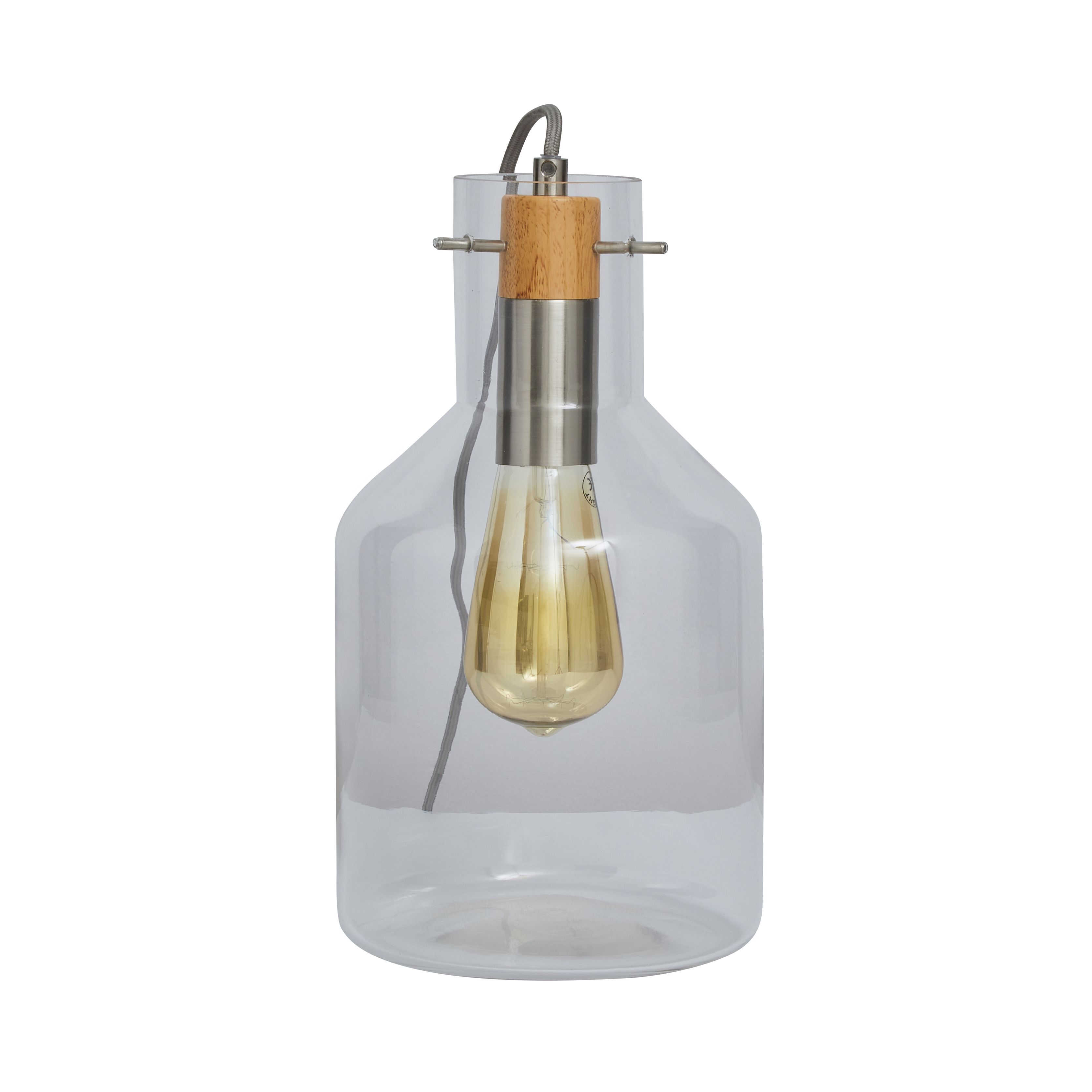 Inlight Alpho Clear Smokey tinted effect Cylinder Table lamp