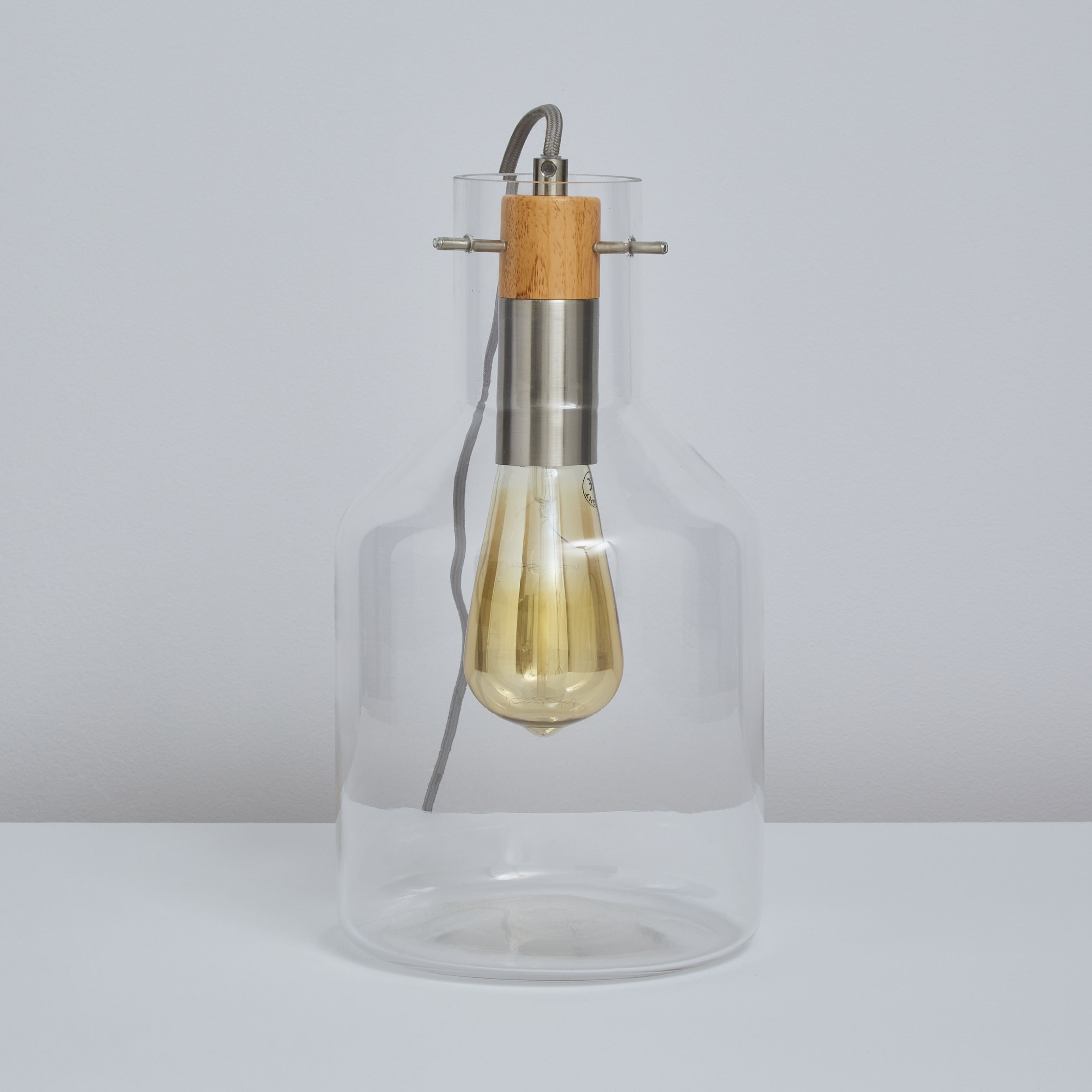 Inlight Alpho Clear Smokey tinted effect Cylinder Table lamp