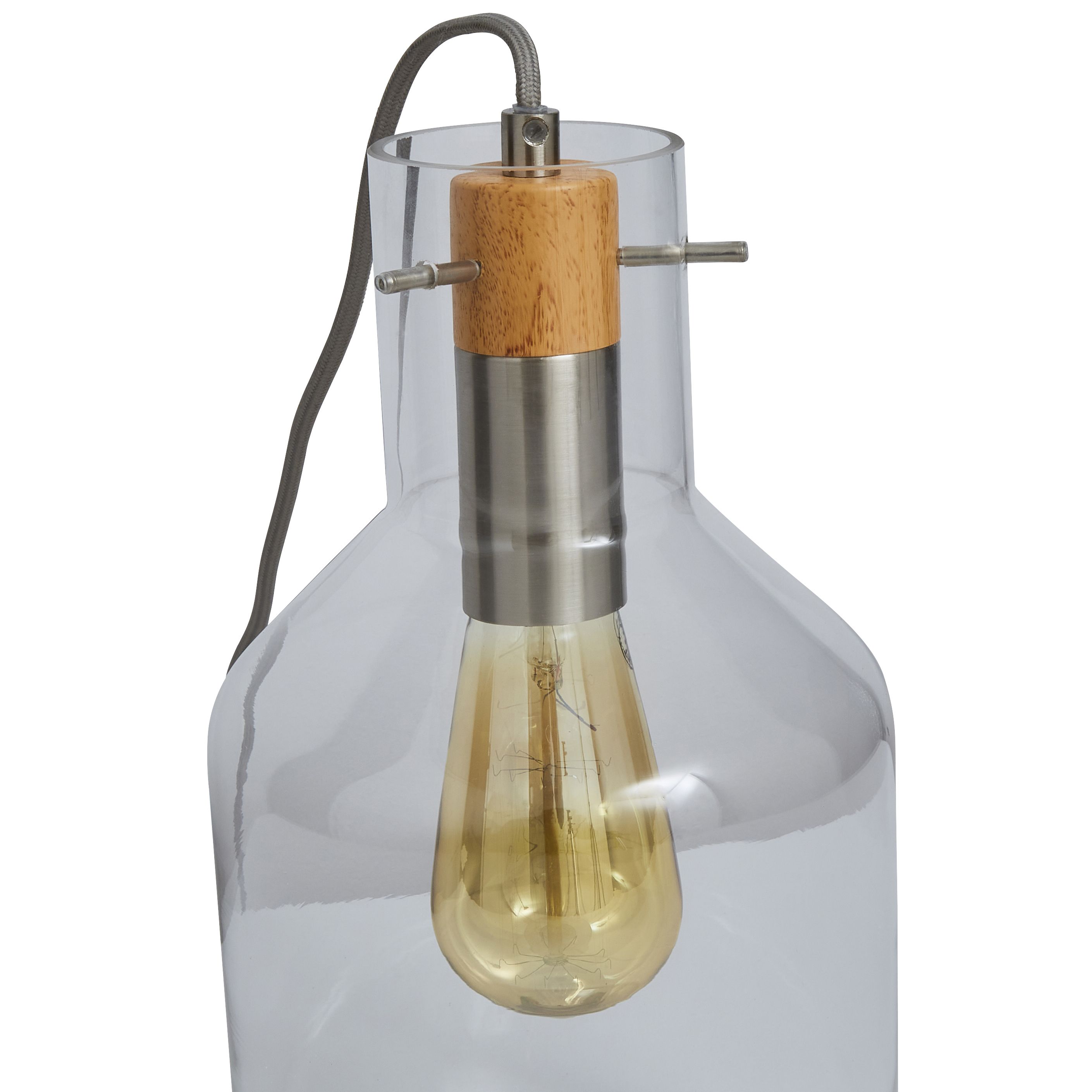 Inlight Alpho Clear Smokey tinted effect Cylinder Table lamp