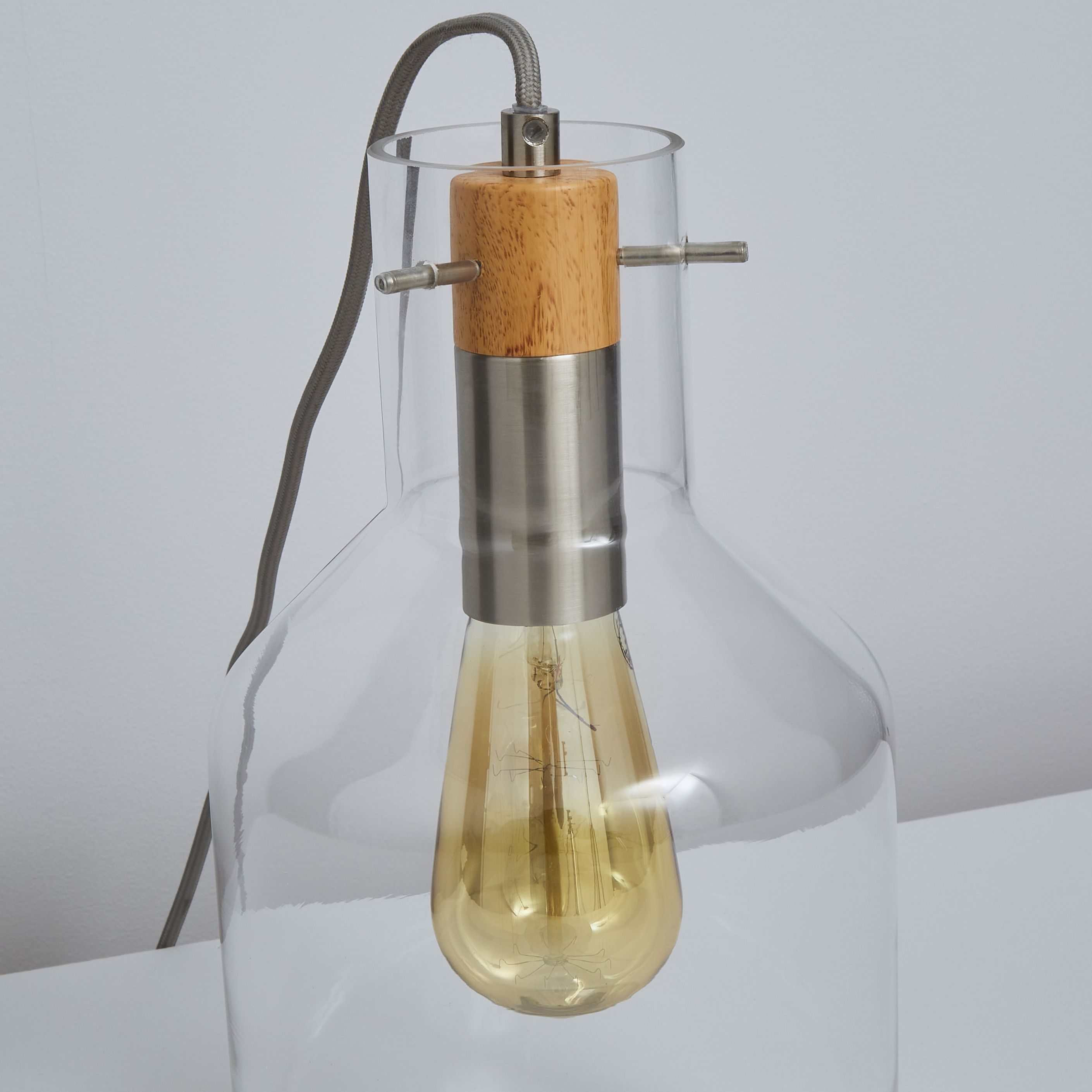 Inlight Alpho Clear Smokey tinted effect Cylinder Table lamp