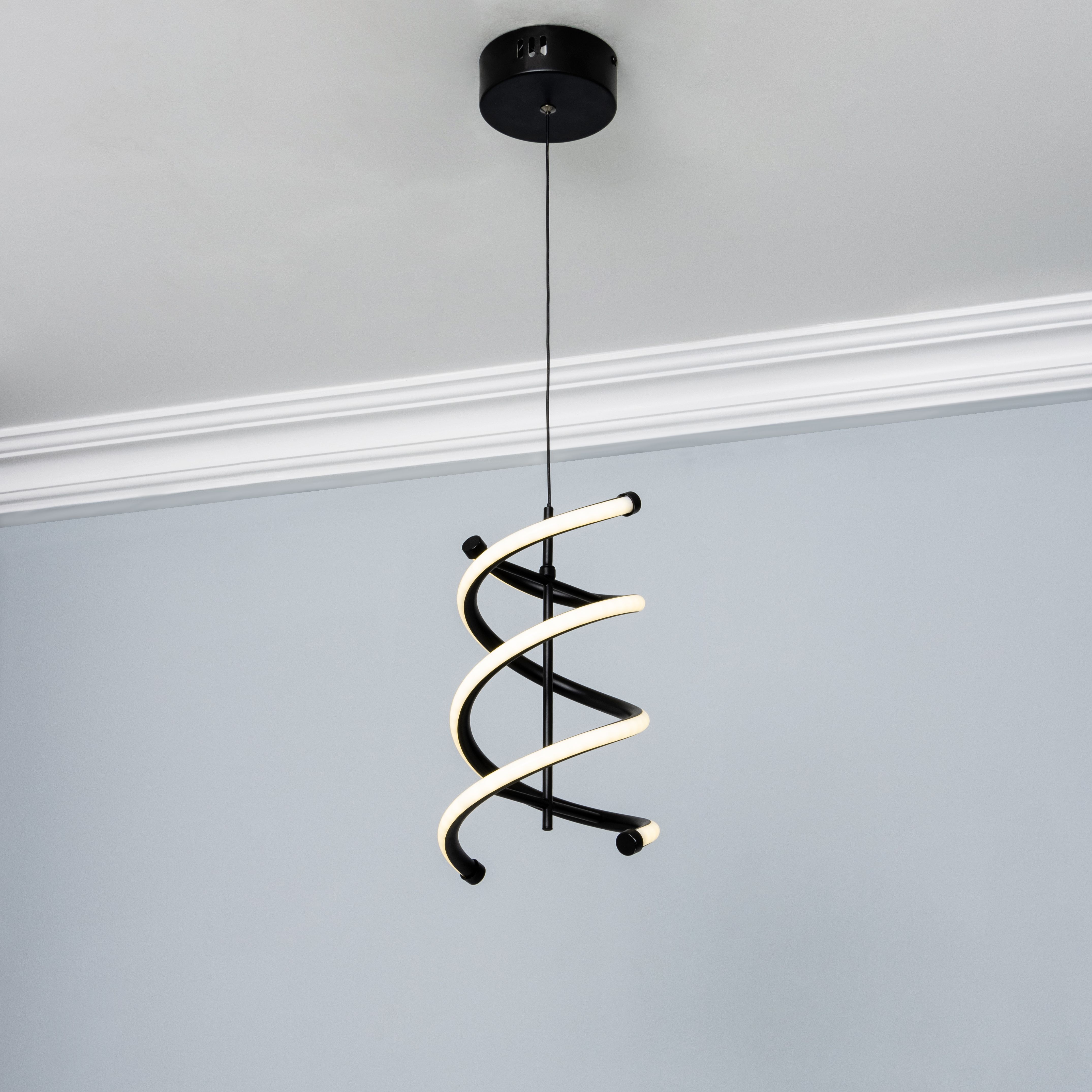 Inlight Bask Matt Black Pendant ceiling light, (Dia)150mm
