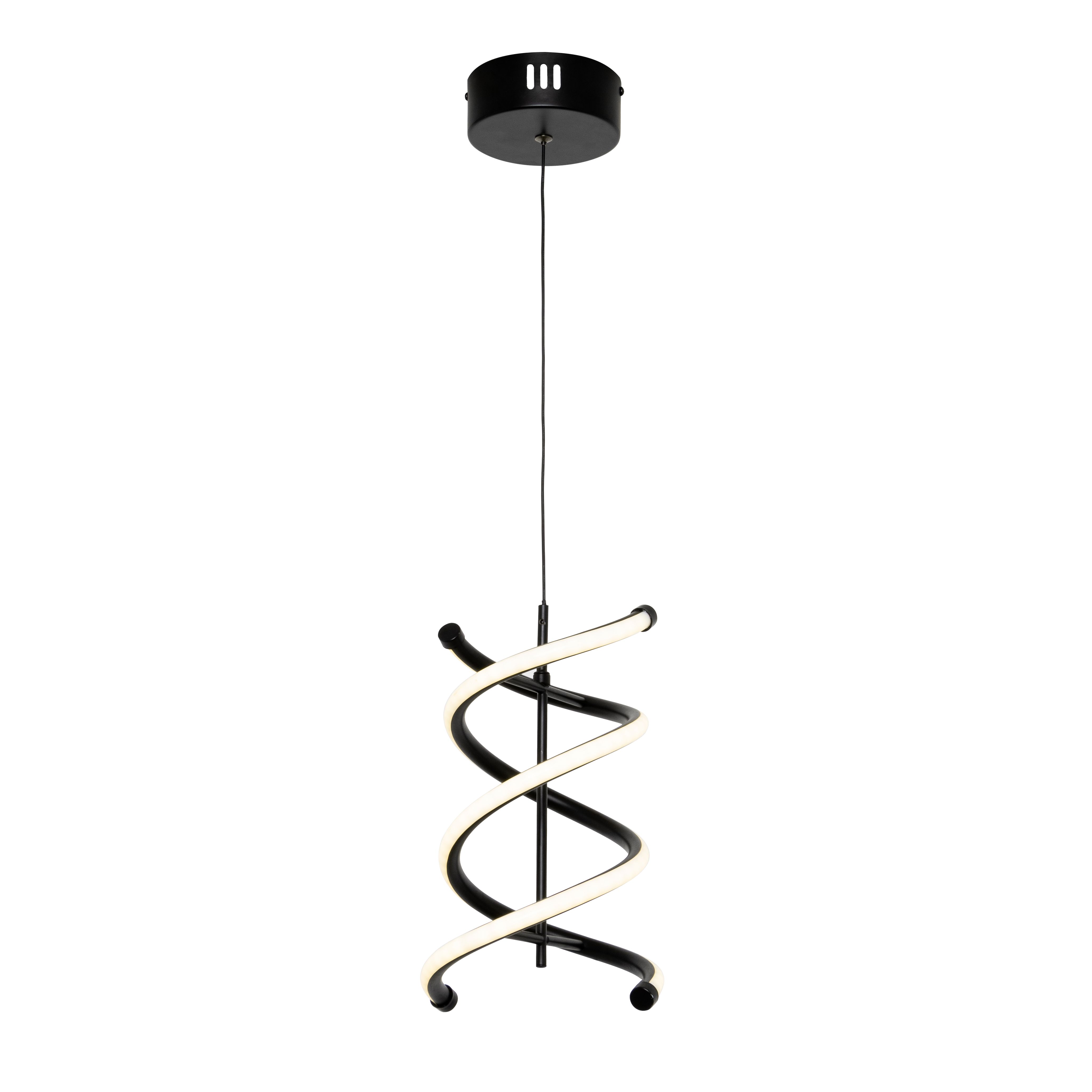 Inlight Bask Matt Black Pendant ceiling light, (Dia)150mm