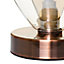 Inlight Batu Brushed Satin Antique Copper effect Conical Table lamp