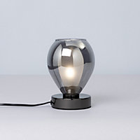 Inlight Batu Brushed Satin Black Nickel effect Conical Table lamp
