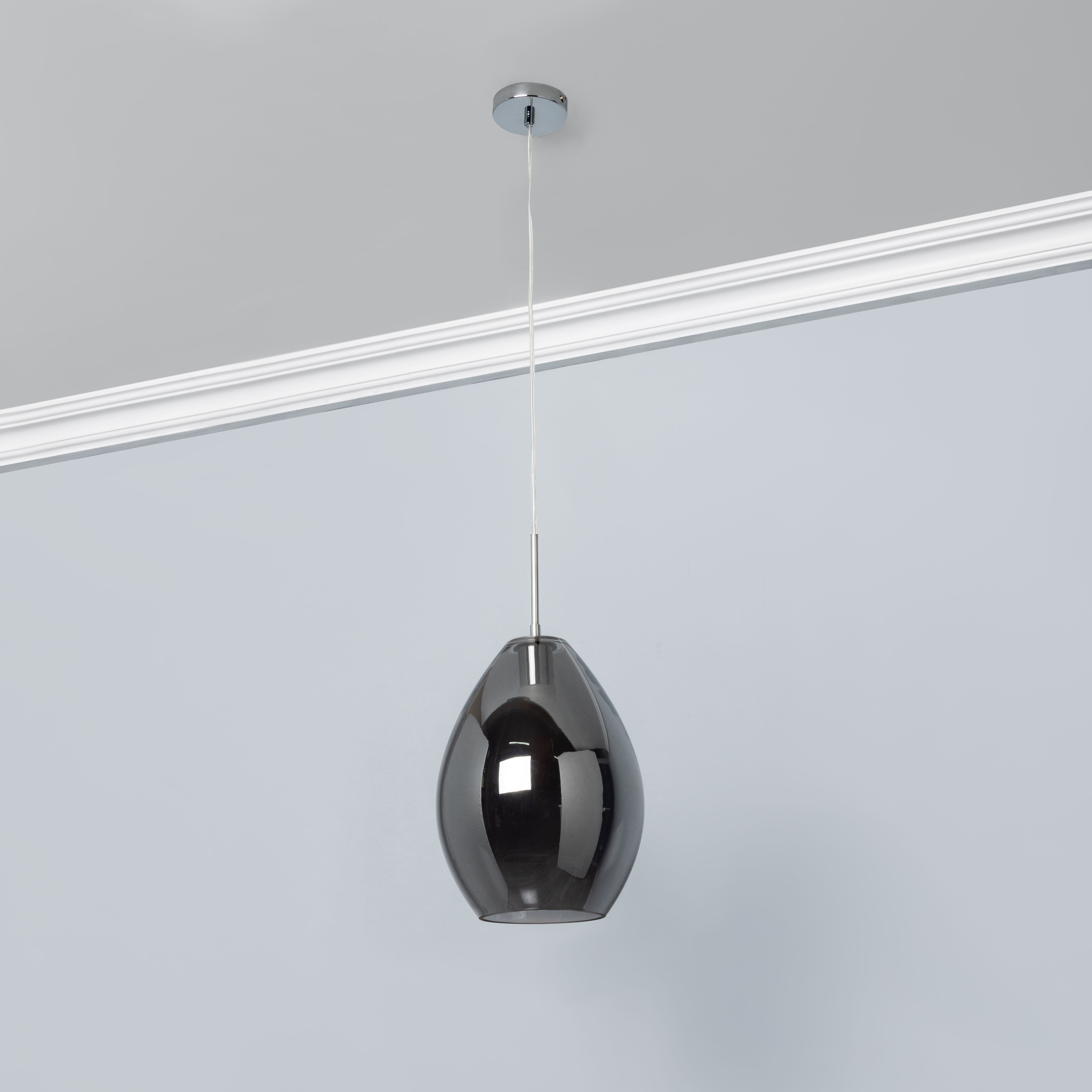 Inlight Batu Satin Smoke tinted effect Pendant ceiling light, (Dia)250mm