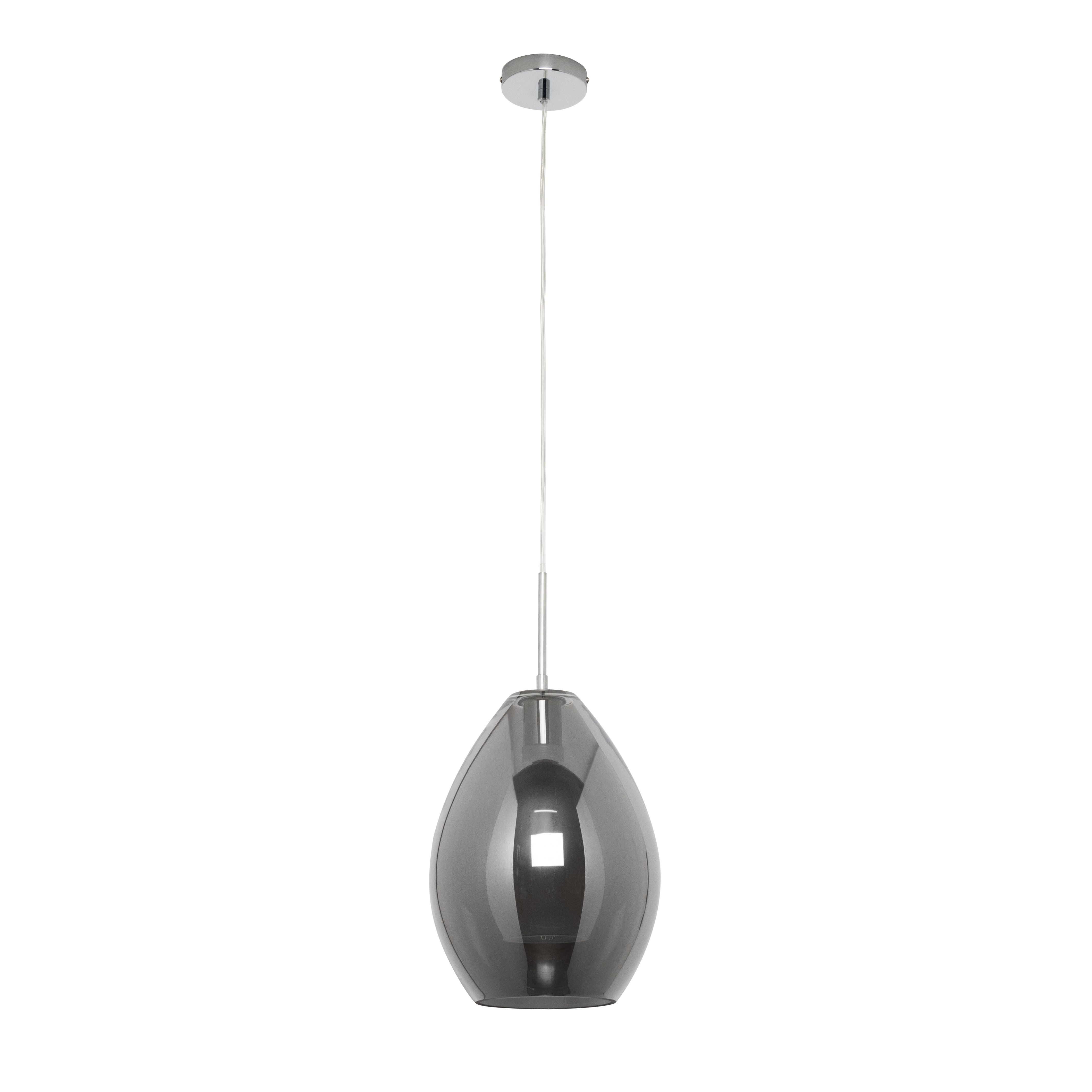 Inlight Batu Satin Smoke tinted effect Pendant ceiling light, (Dia)250mm