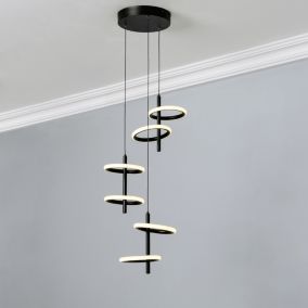 Inlight Belle Matt Acrylic & iron Black 6 Lamp Ceiling light