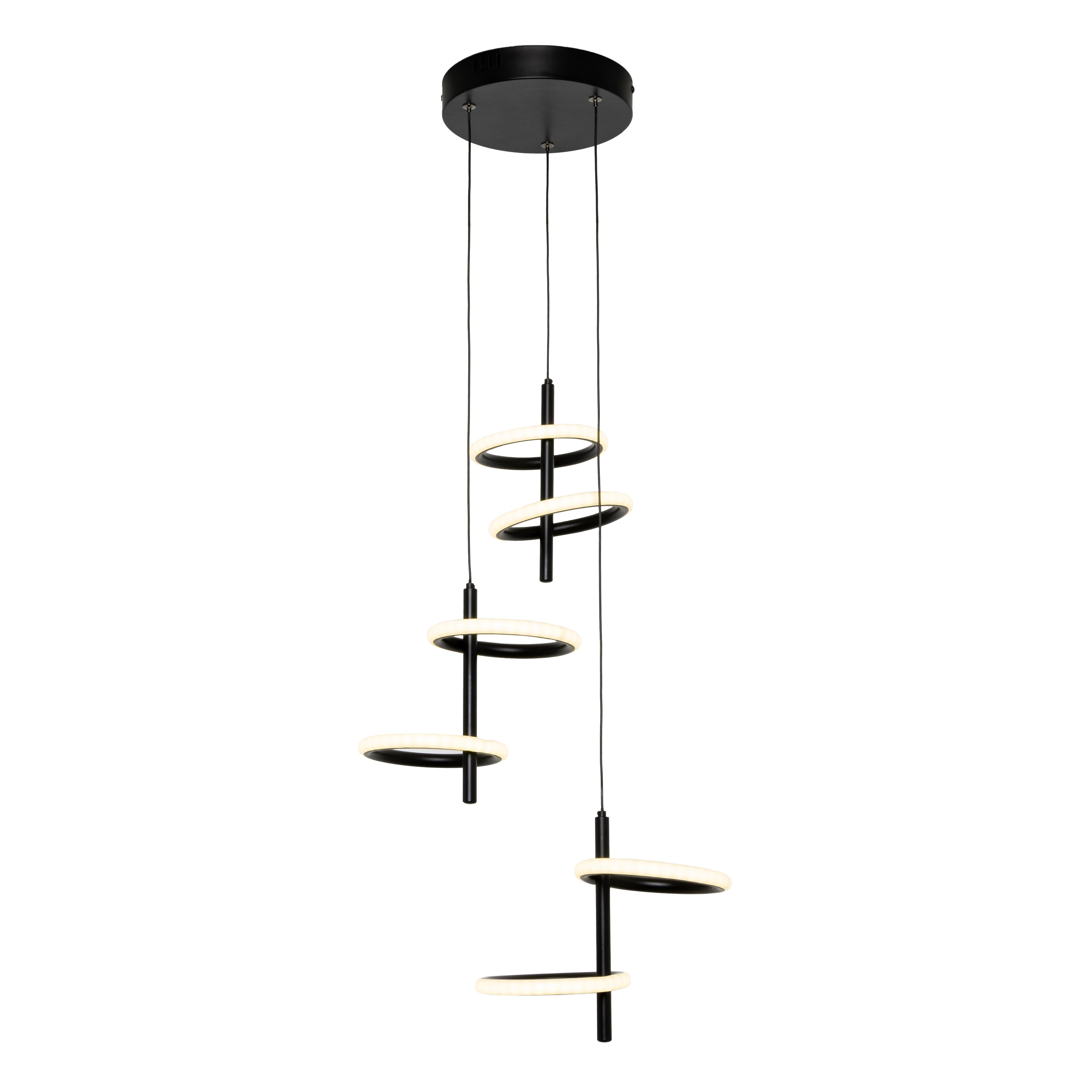 Inlight Belle Matt Acrylic & iron Black 6 Lamp Ceiling light