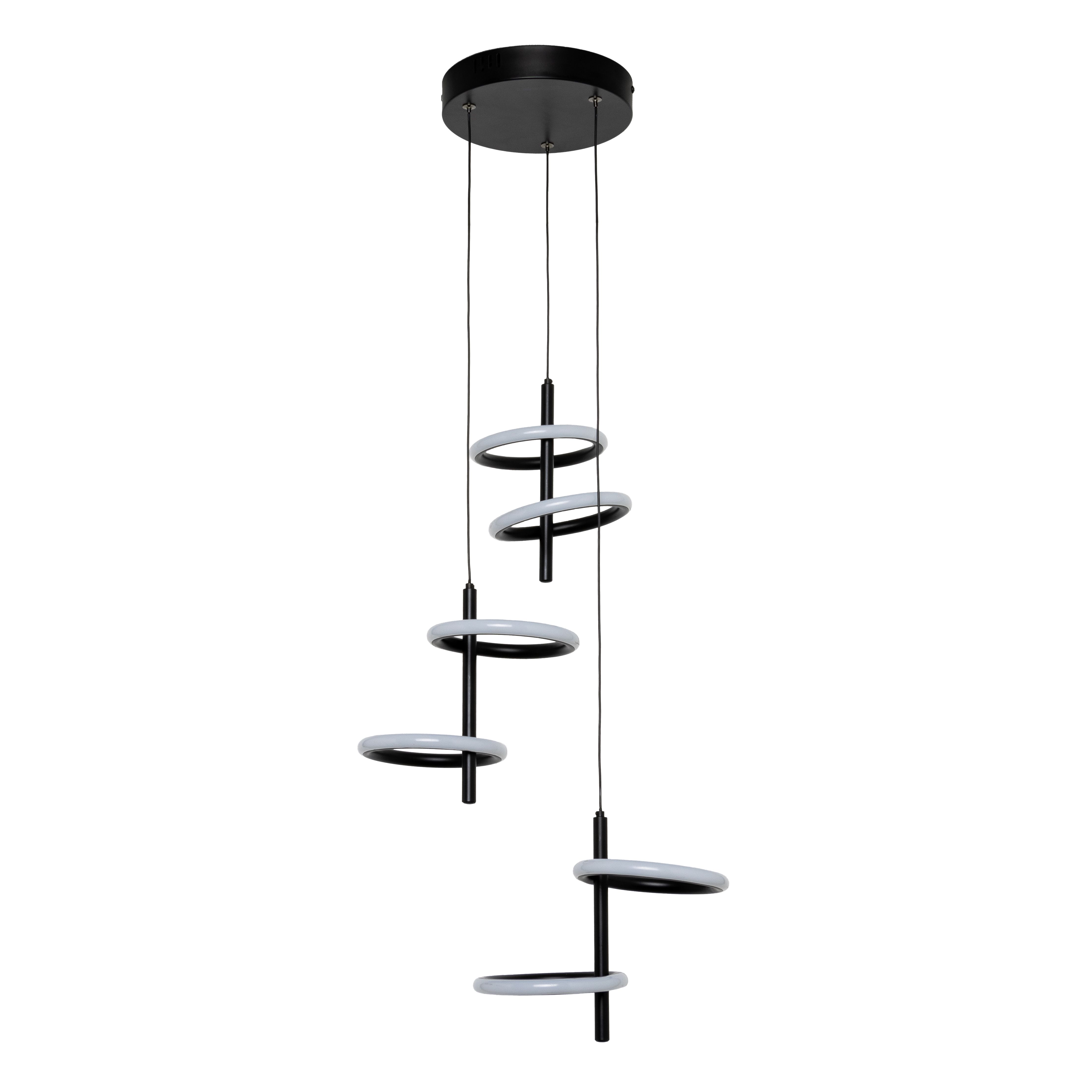 Inlight Belle Matt Acrylic & iron Black 6 Lamp Ceiling light