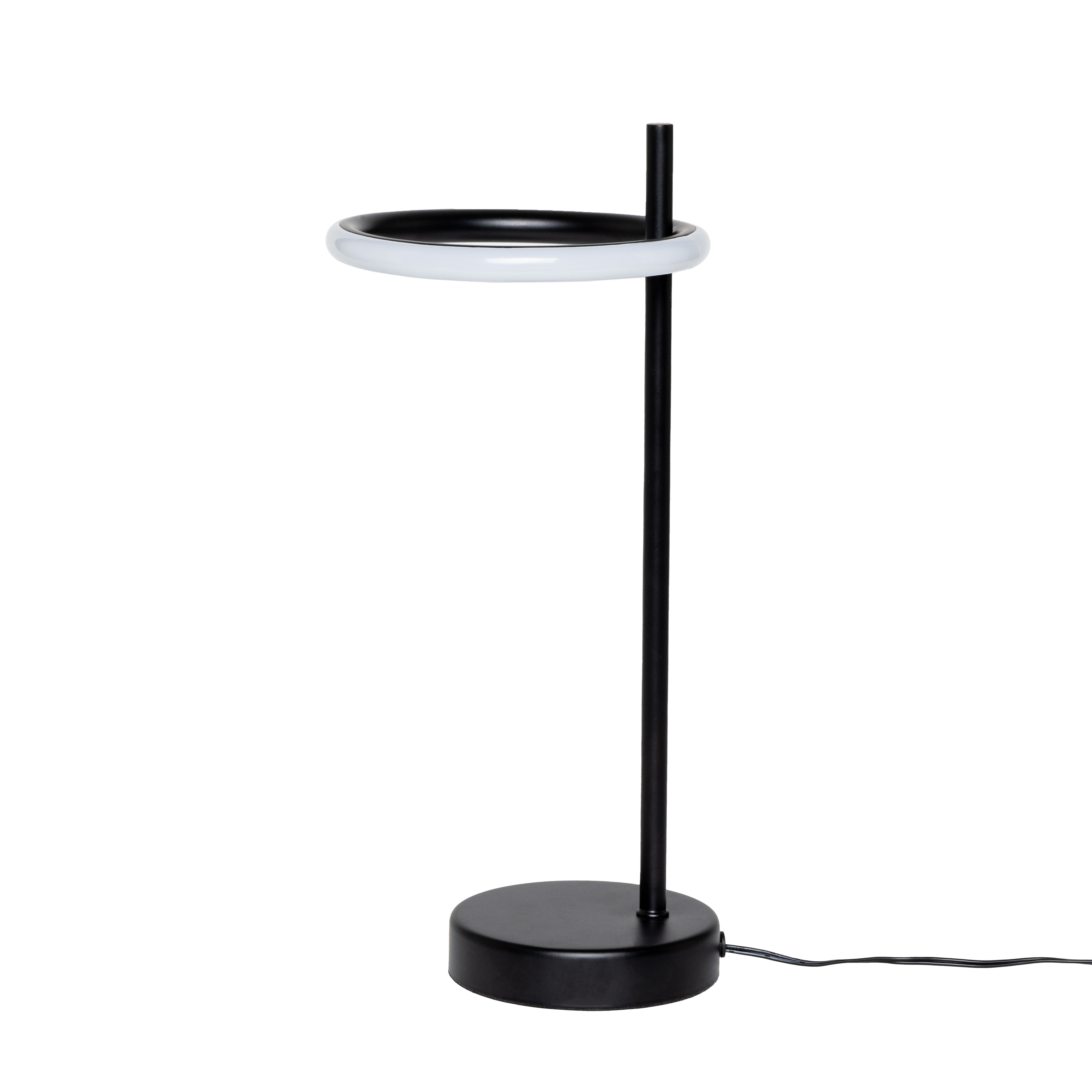 Inlight Belle Matt Black Integrated LED Round Table lamp