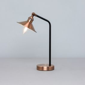 Inlight Bureau Brushed Satin Antique Copper effect Table lamp