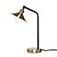 Inlight Bureau Brushed Satin Nickel Antique brass effect Table lamp