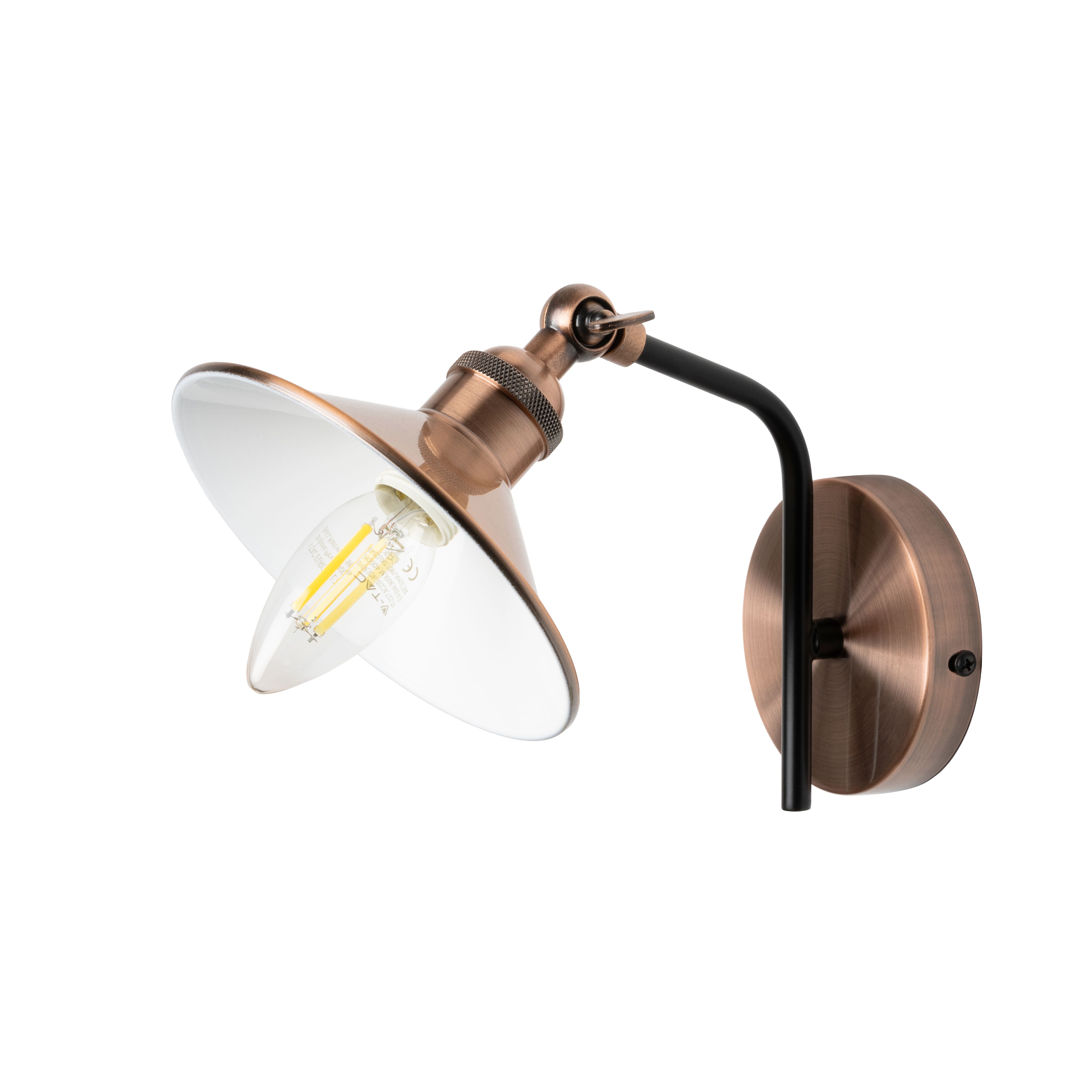 Inlight Bureau Satin Copper Antique copper effect Wired LED Wall light