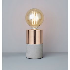 Inlight Capri Matt copper effect Cylinder Table lamp