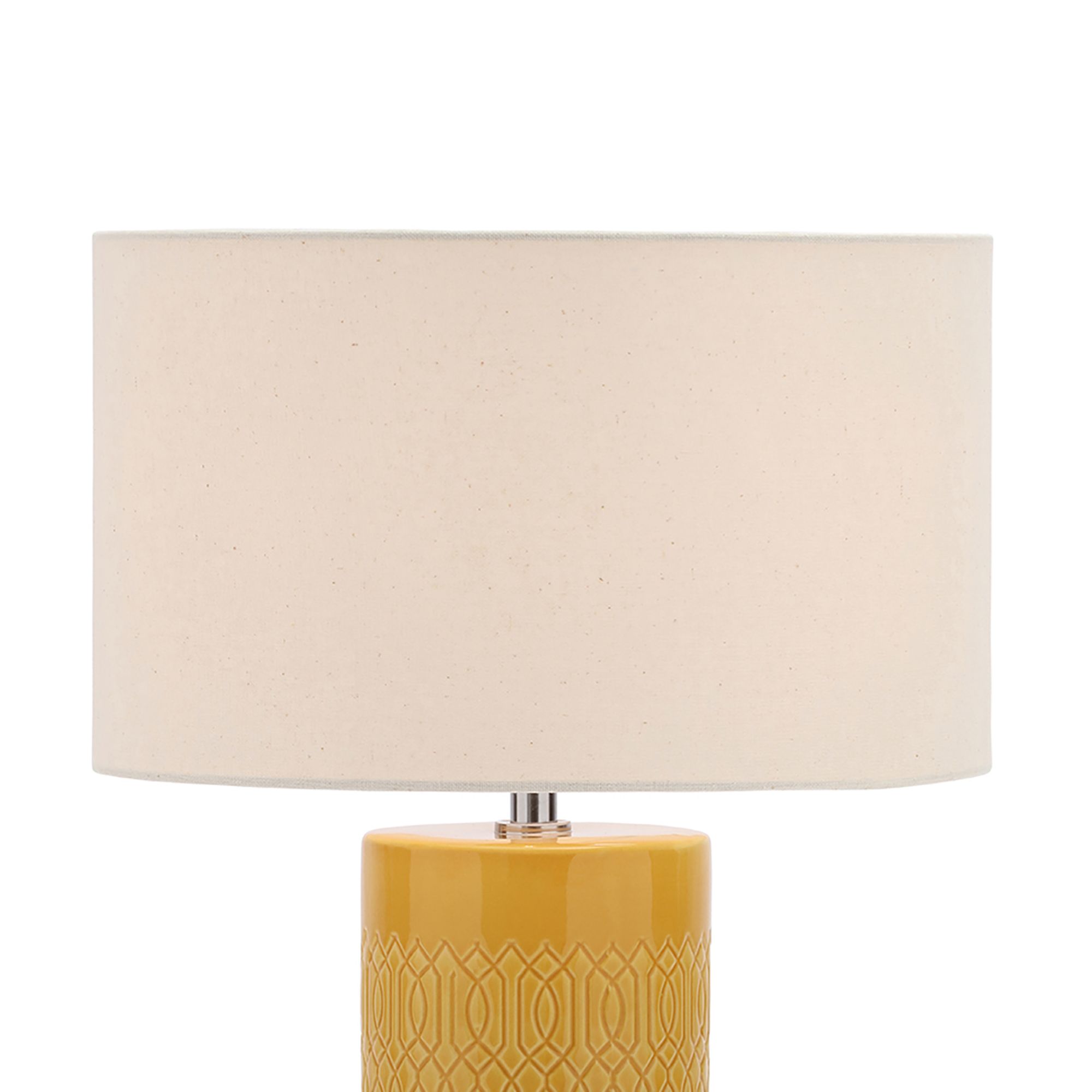 Inlight Dactyl Embossed ceramic Ochre Cylinder Table light