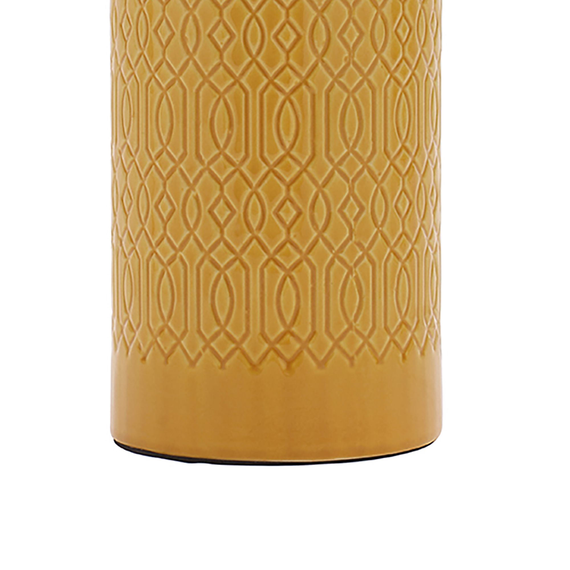 Inlight Dactyl Embossed ceramic Ochre Cylinder Table light