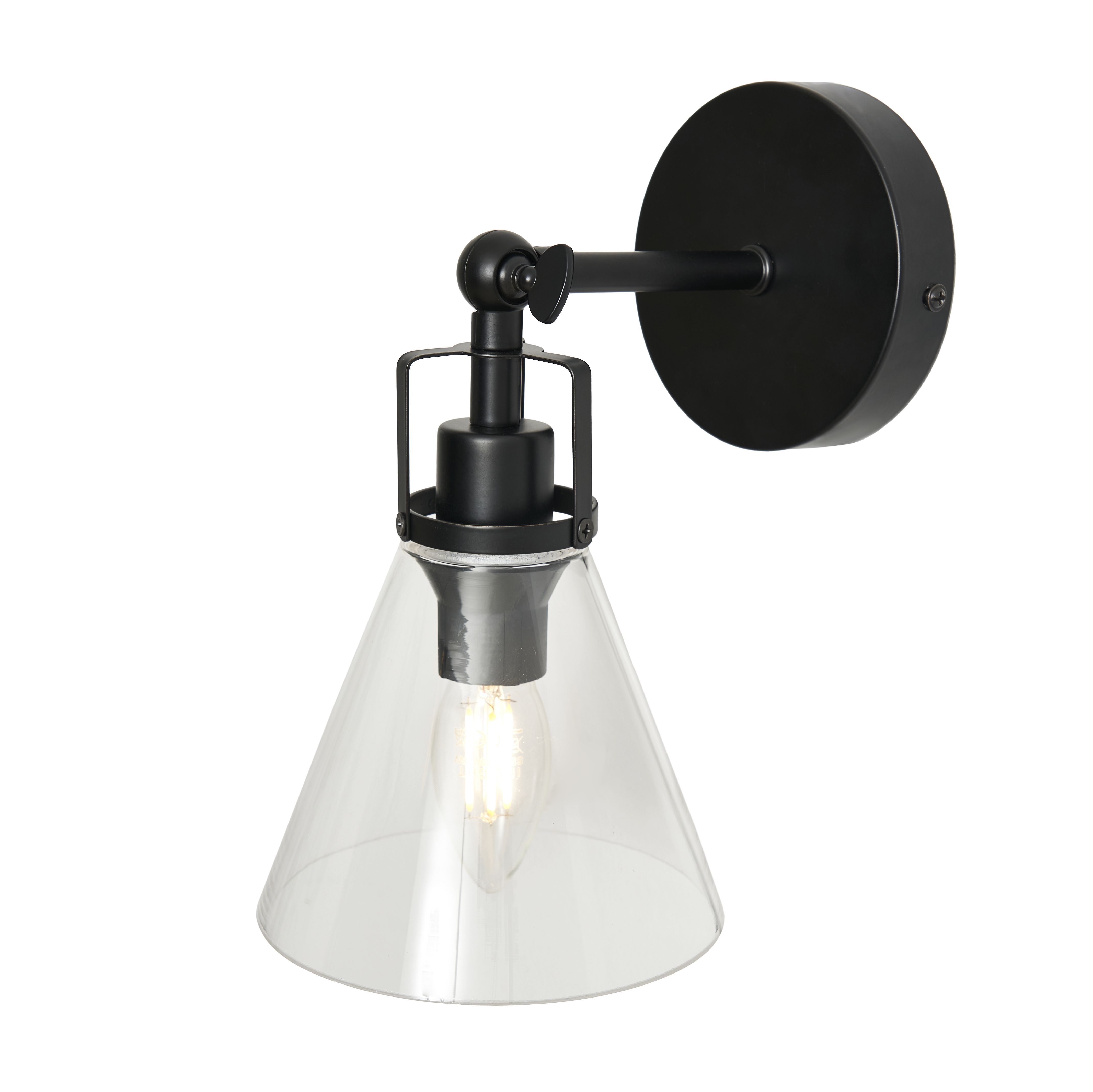 Inlight Dafyd Matt Black Wired LED Wall light