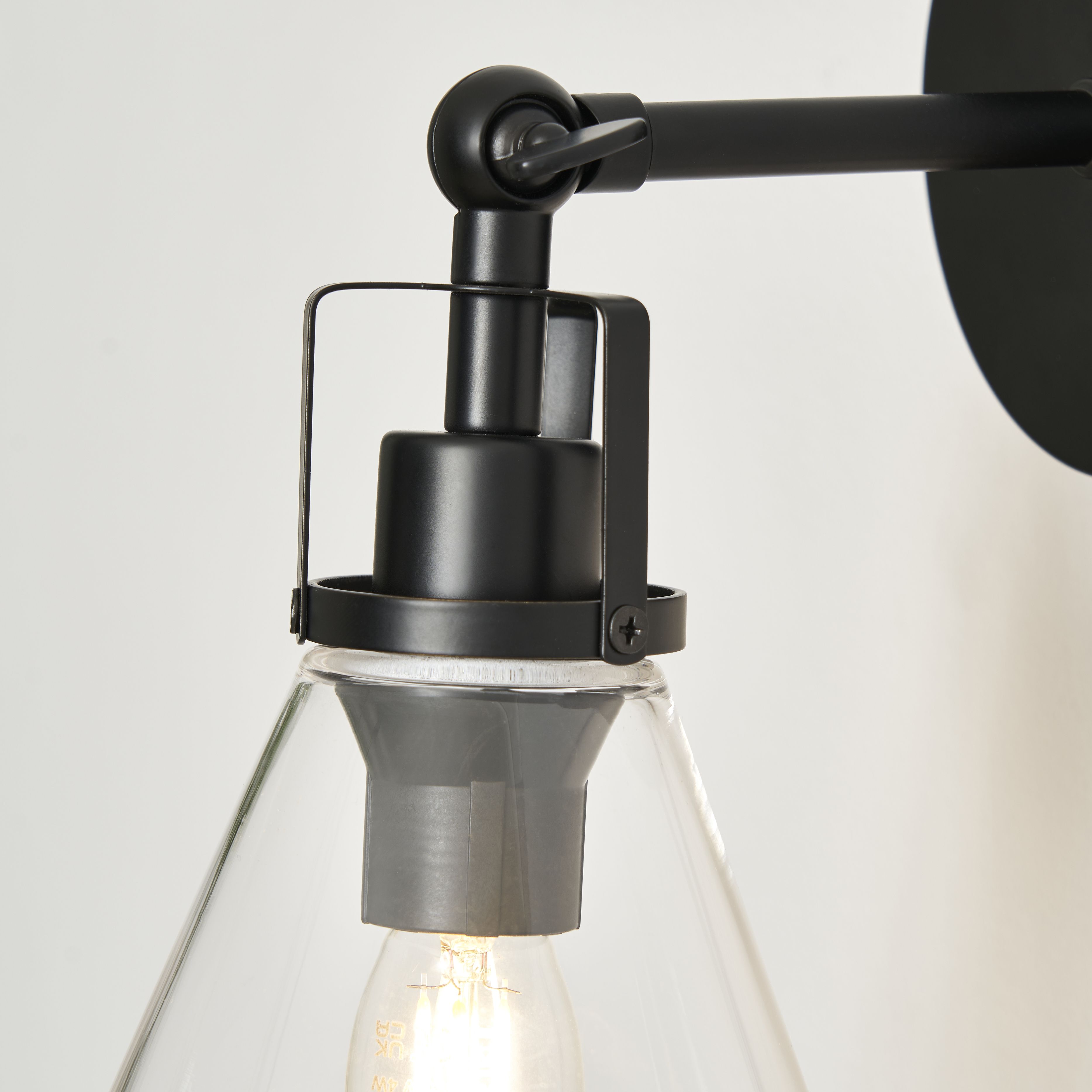Inlight Dafyd Matt Black Wired LED Wall light
