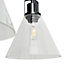 Inlight Dafyd Matt Glass & metal Matt Black/Clear 3 Lamp LED Ceiling light