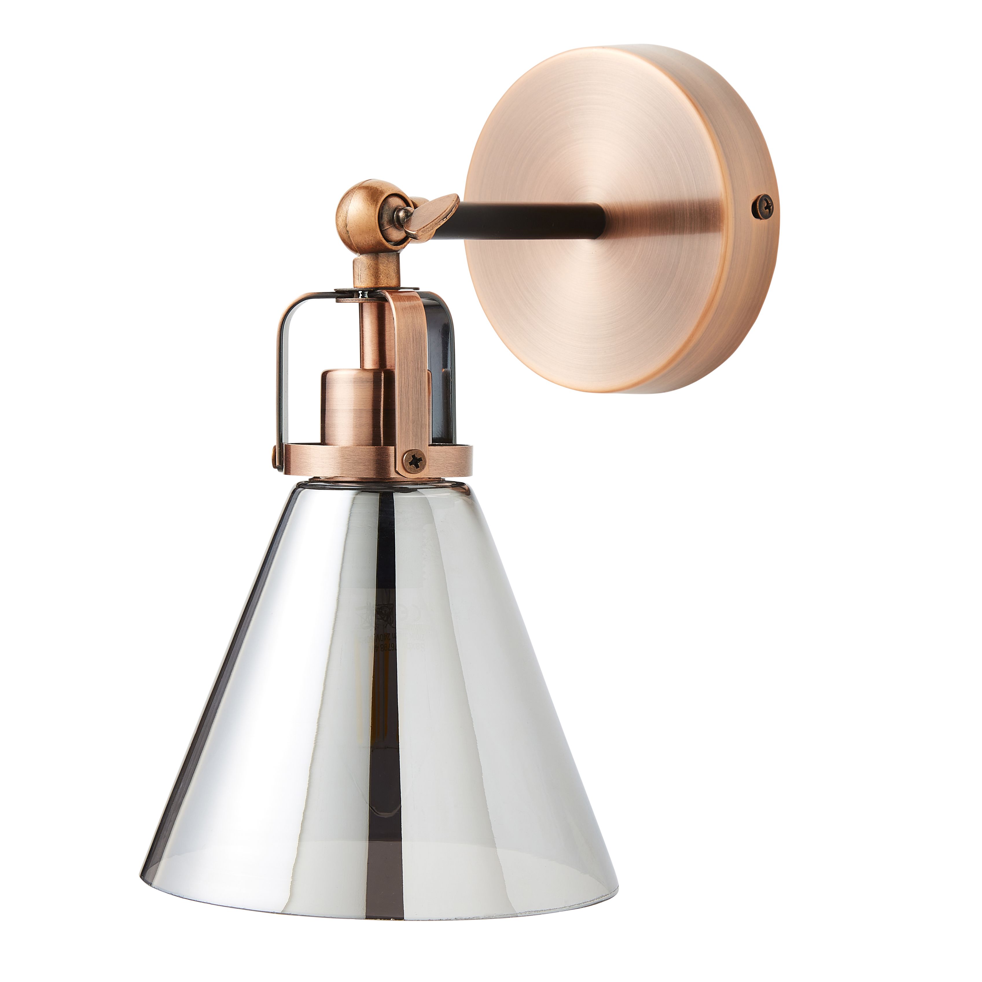 Inlight Dafyd Satin Copper Antique copper effect Wired LED Wall light