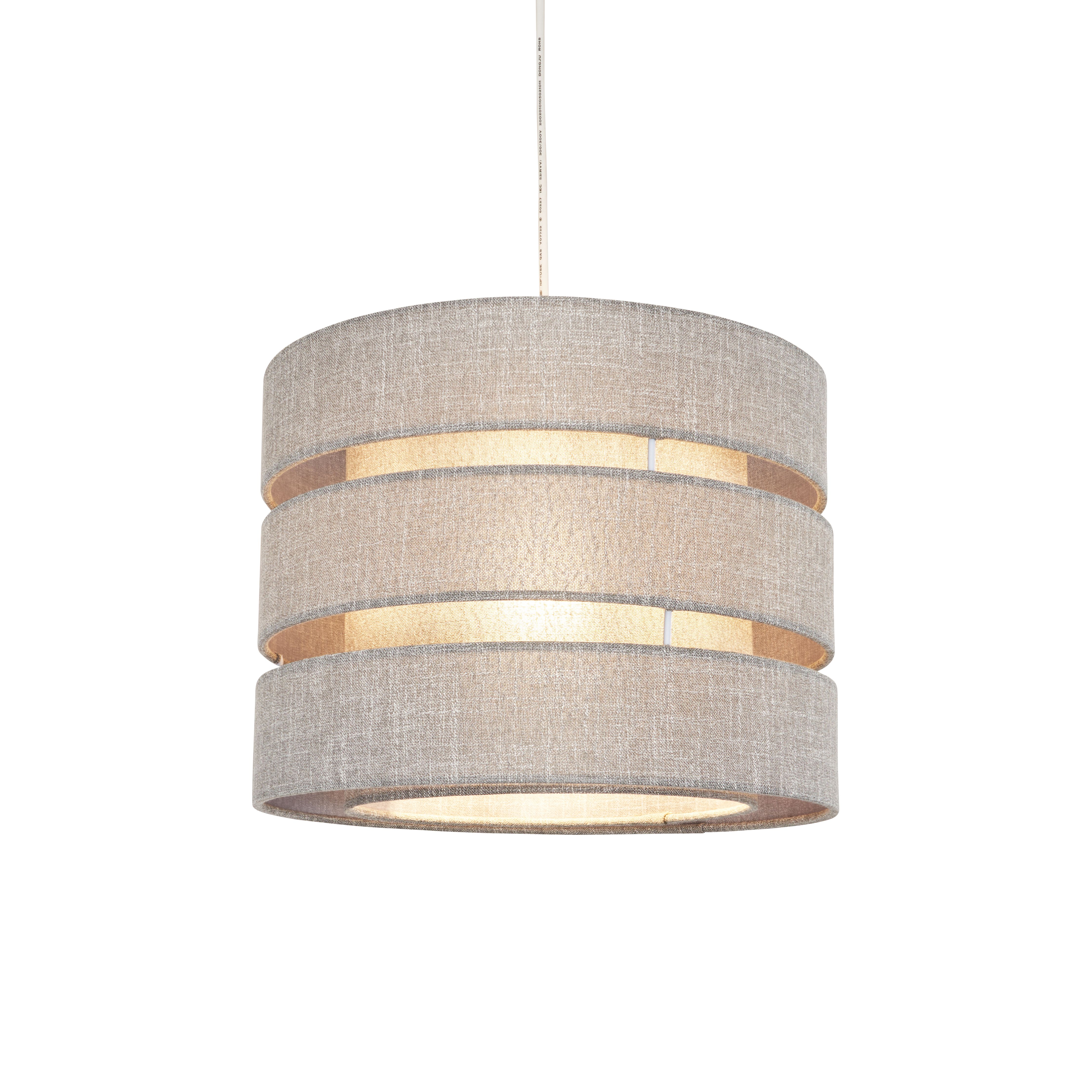 Inlight Dark Grey Woven effect Slubby Trio Light shade (D)33cm