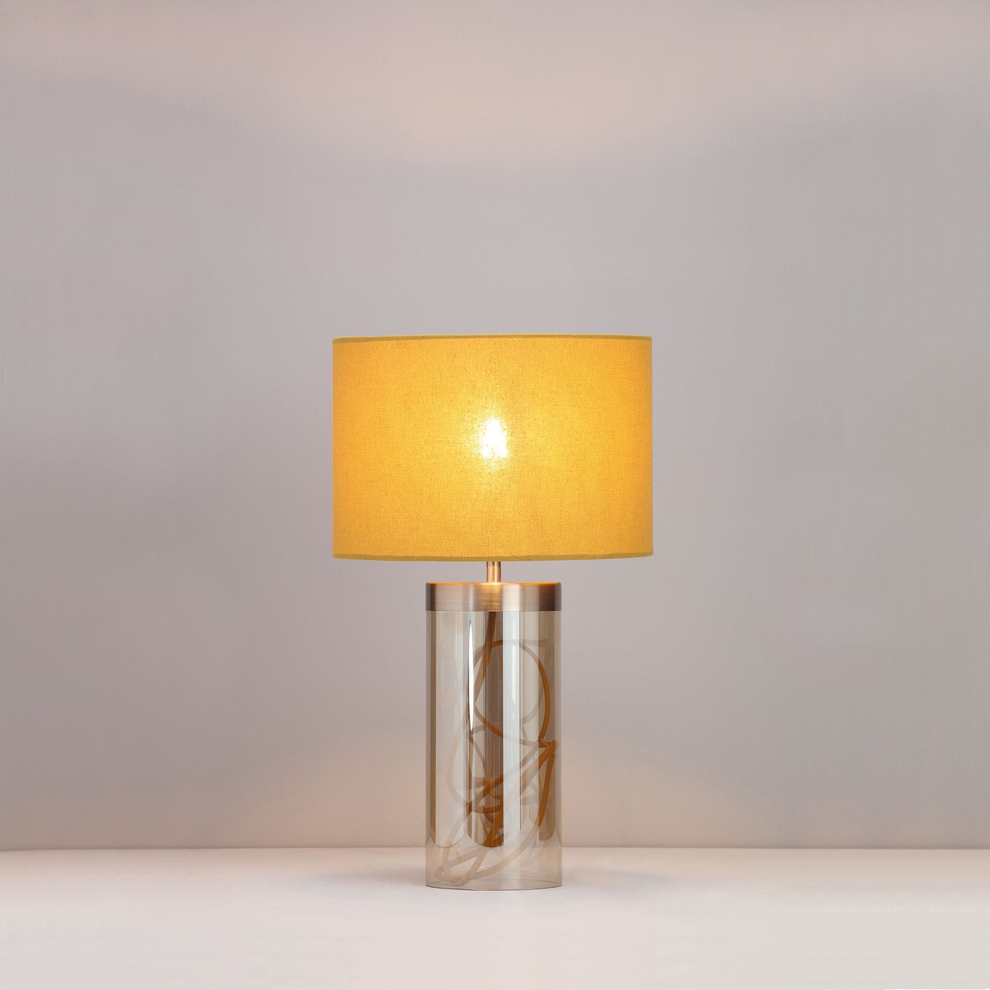 Inlight Erinome Ombre Clear Gold effect Incandescent Cylinder Table light
