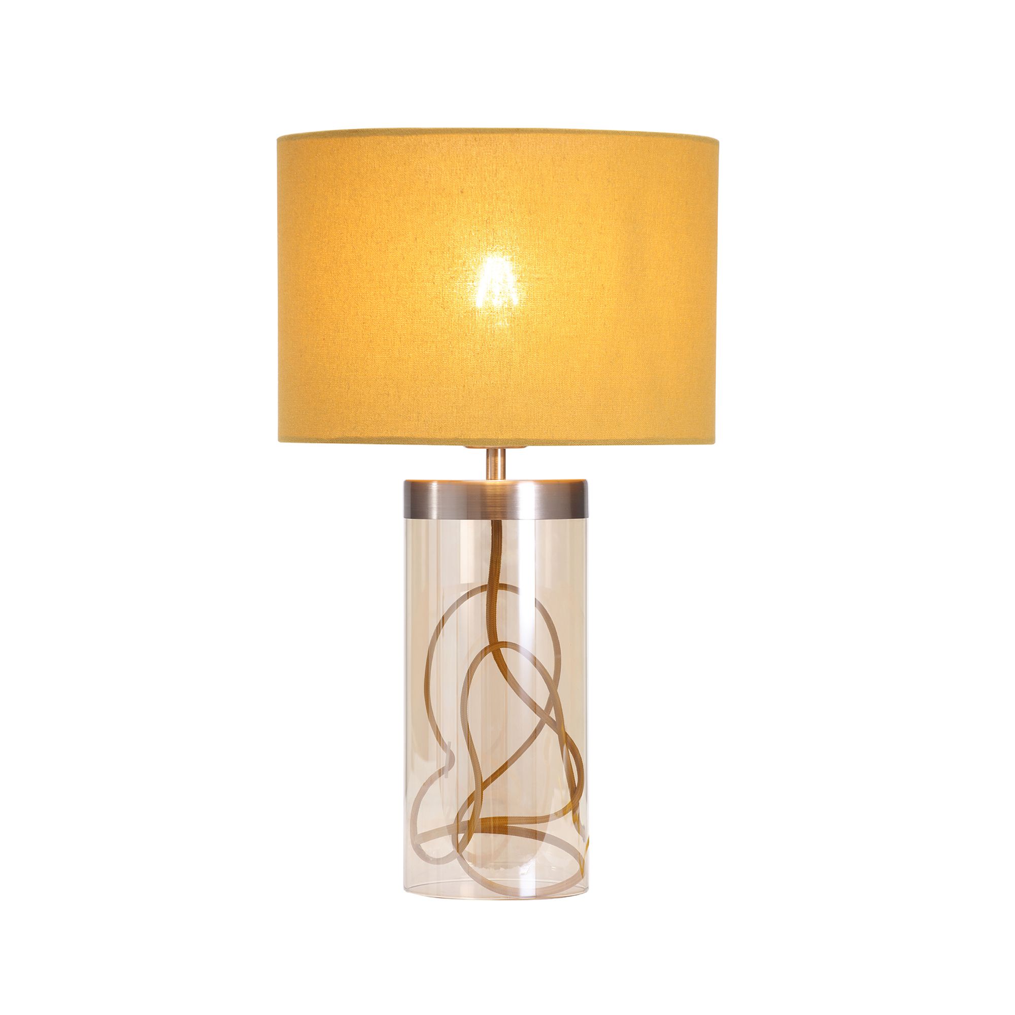 Inlight Erinome Ombre Clear Gold effect Incandescent Cylinder Table light
