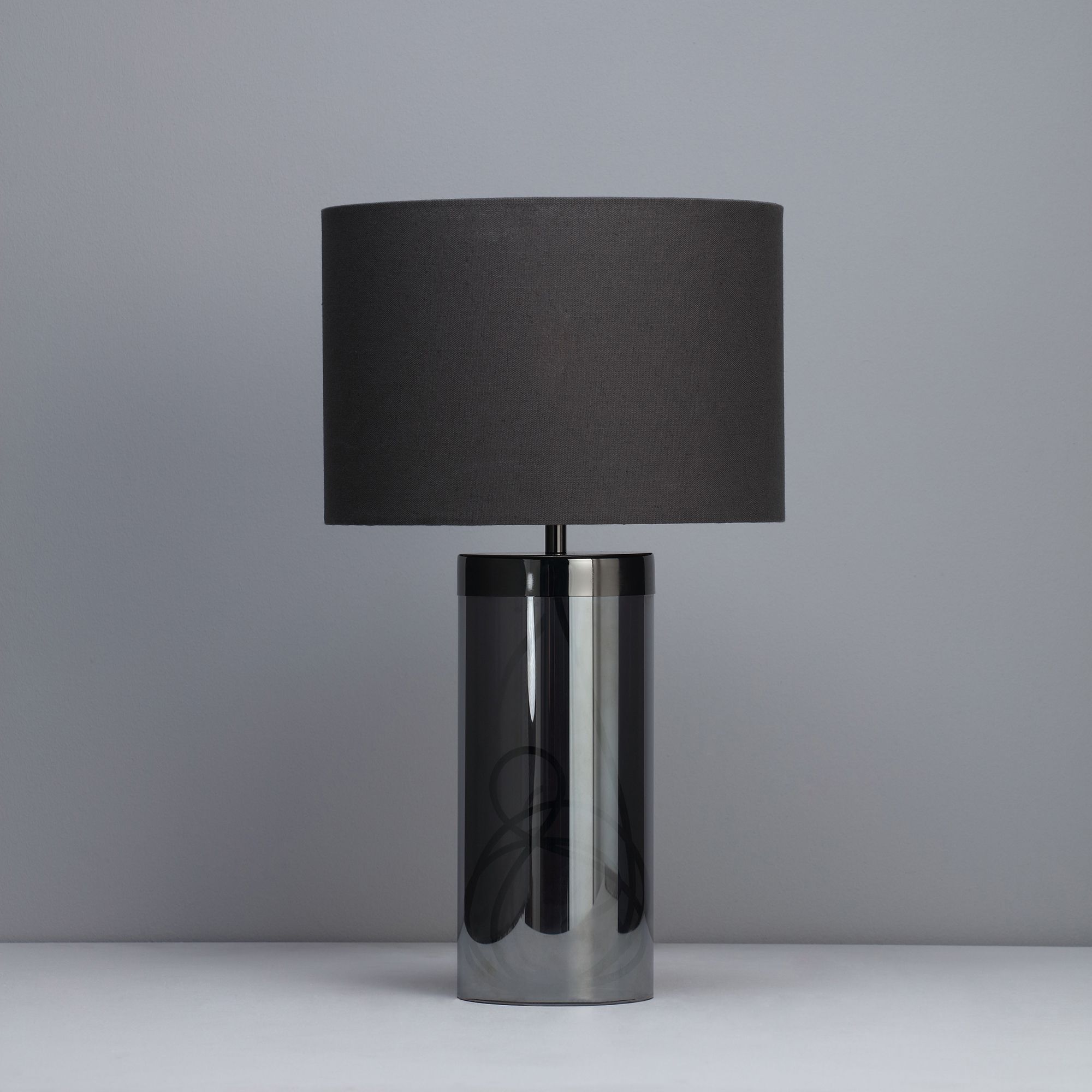 Inlight Erinome Ombre Smoke Nickel effect Incandescent Cylinder Table light