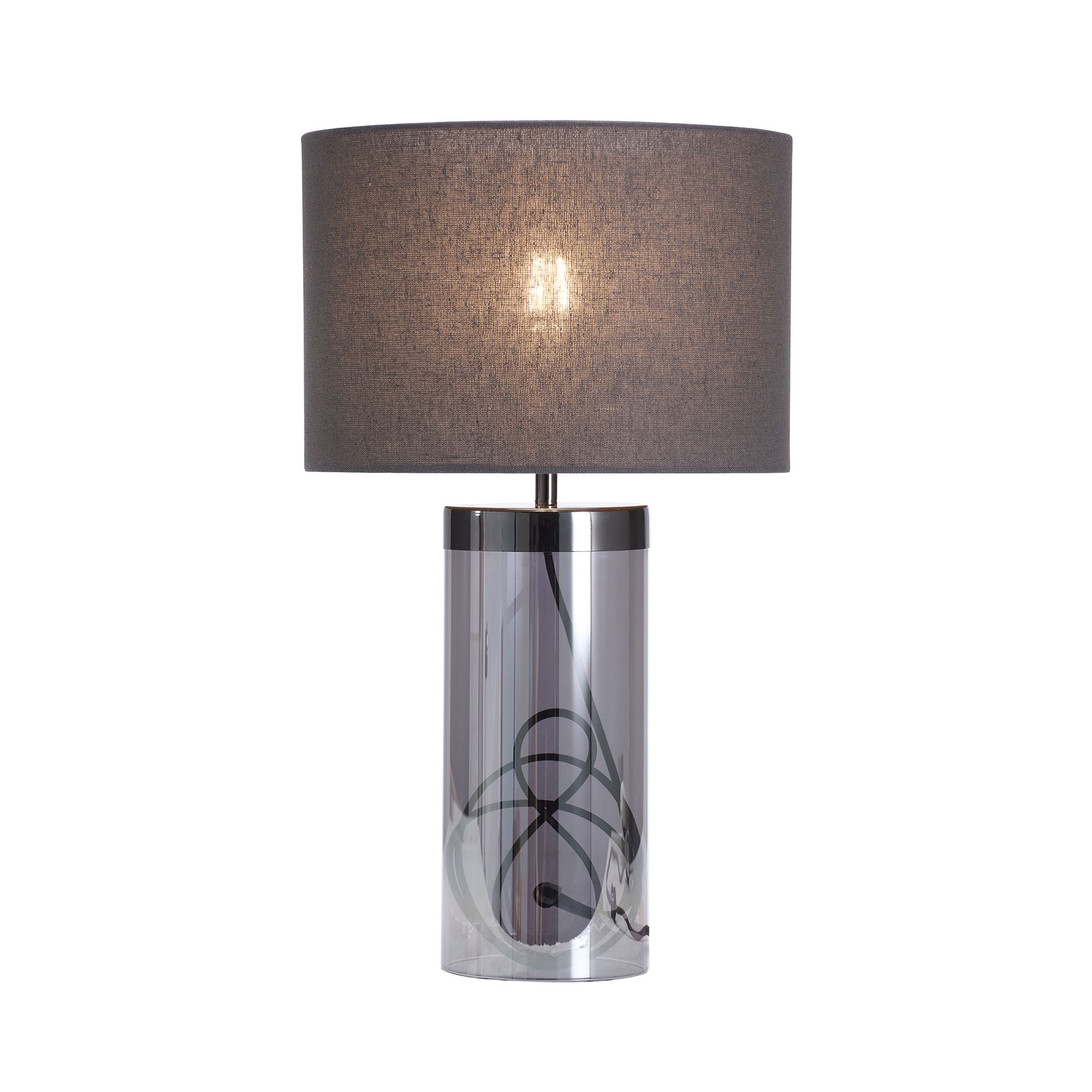 Inlight Erinome Ombre Smoke Nickel effect Incandescent Cylinder Table light
