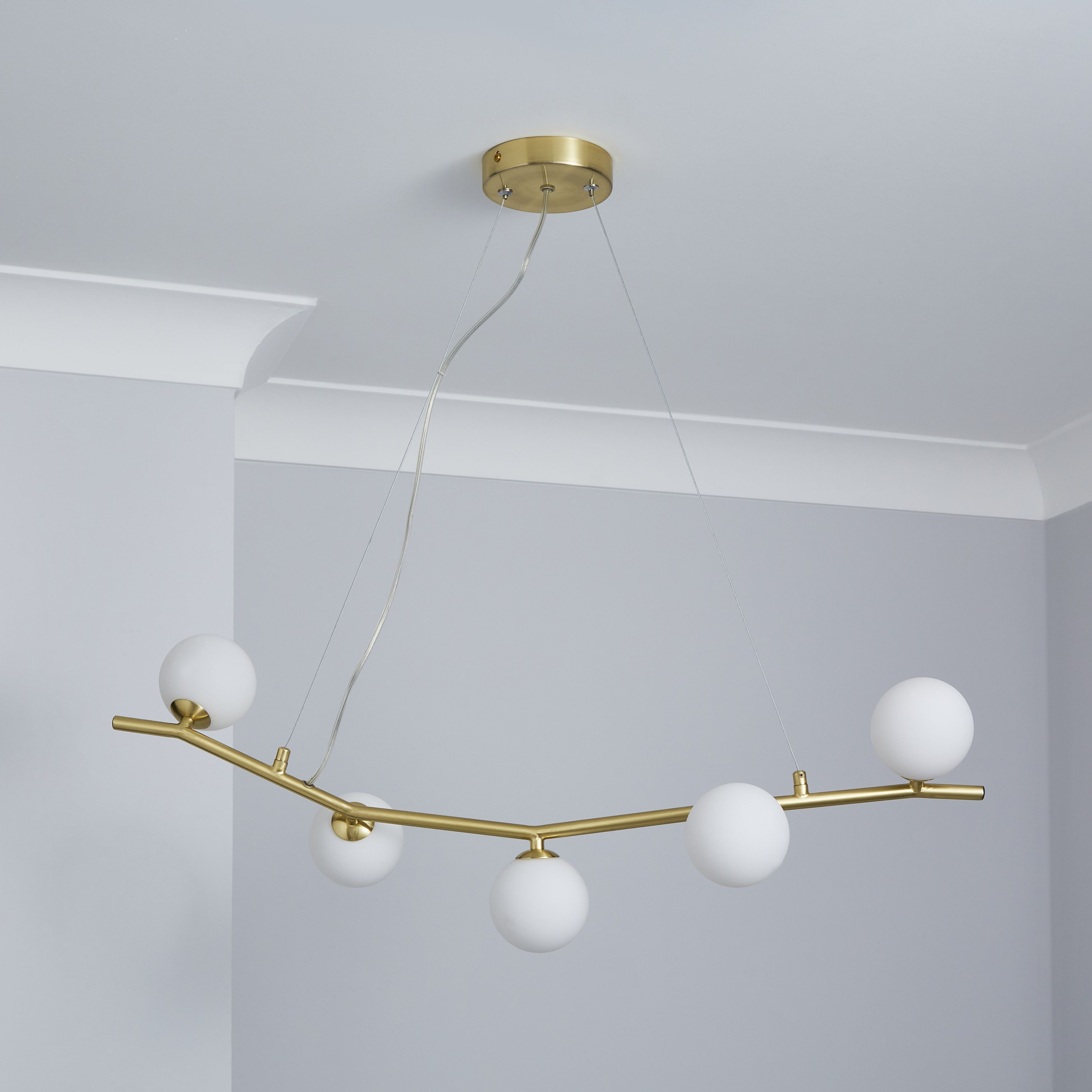 Dacite brushed brass effect store pendant ceiling light