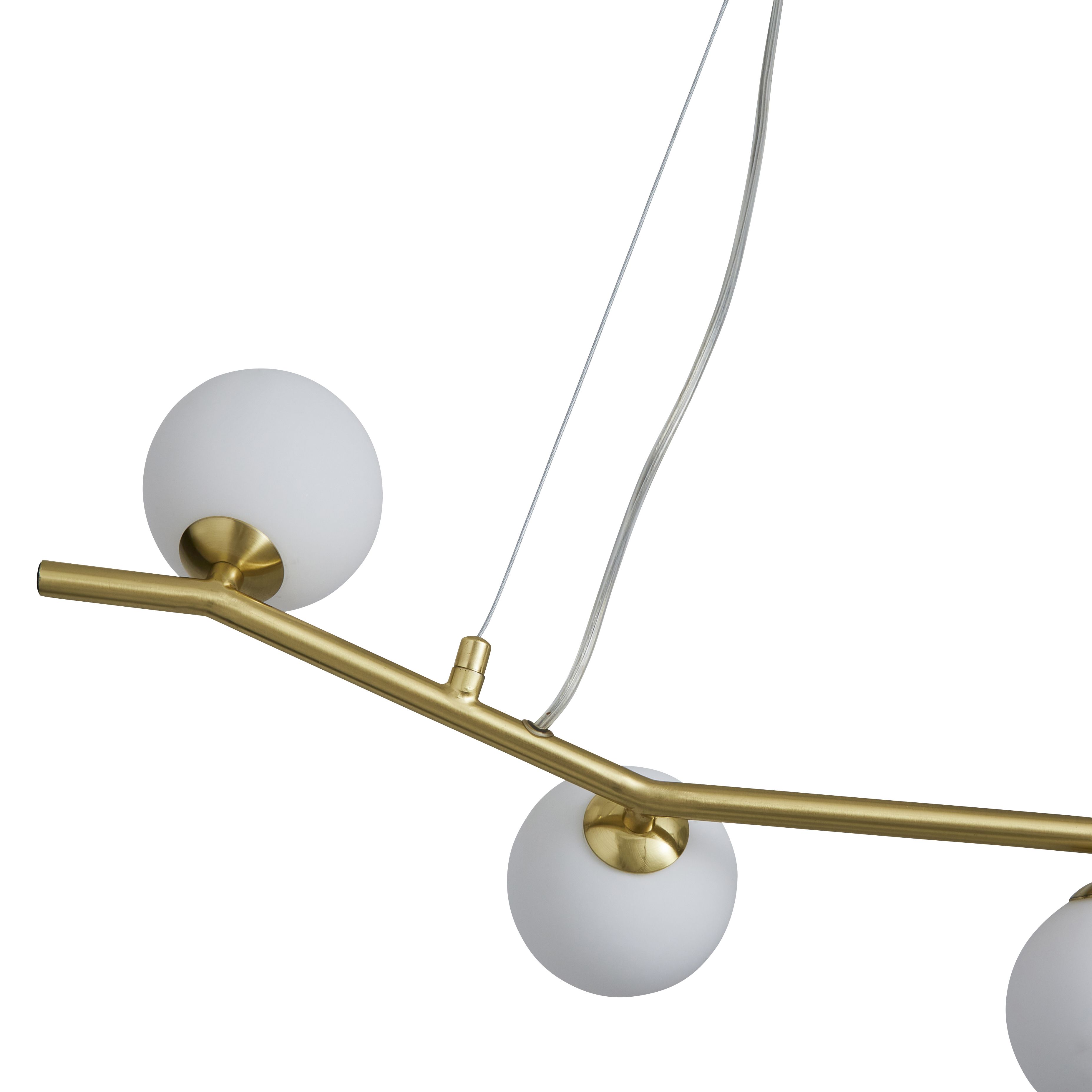 Inlight Fortuna Satin Brass effect 5 Lamp LED Pendant ceiling light, (Dia)800mm