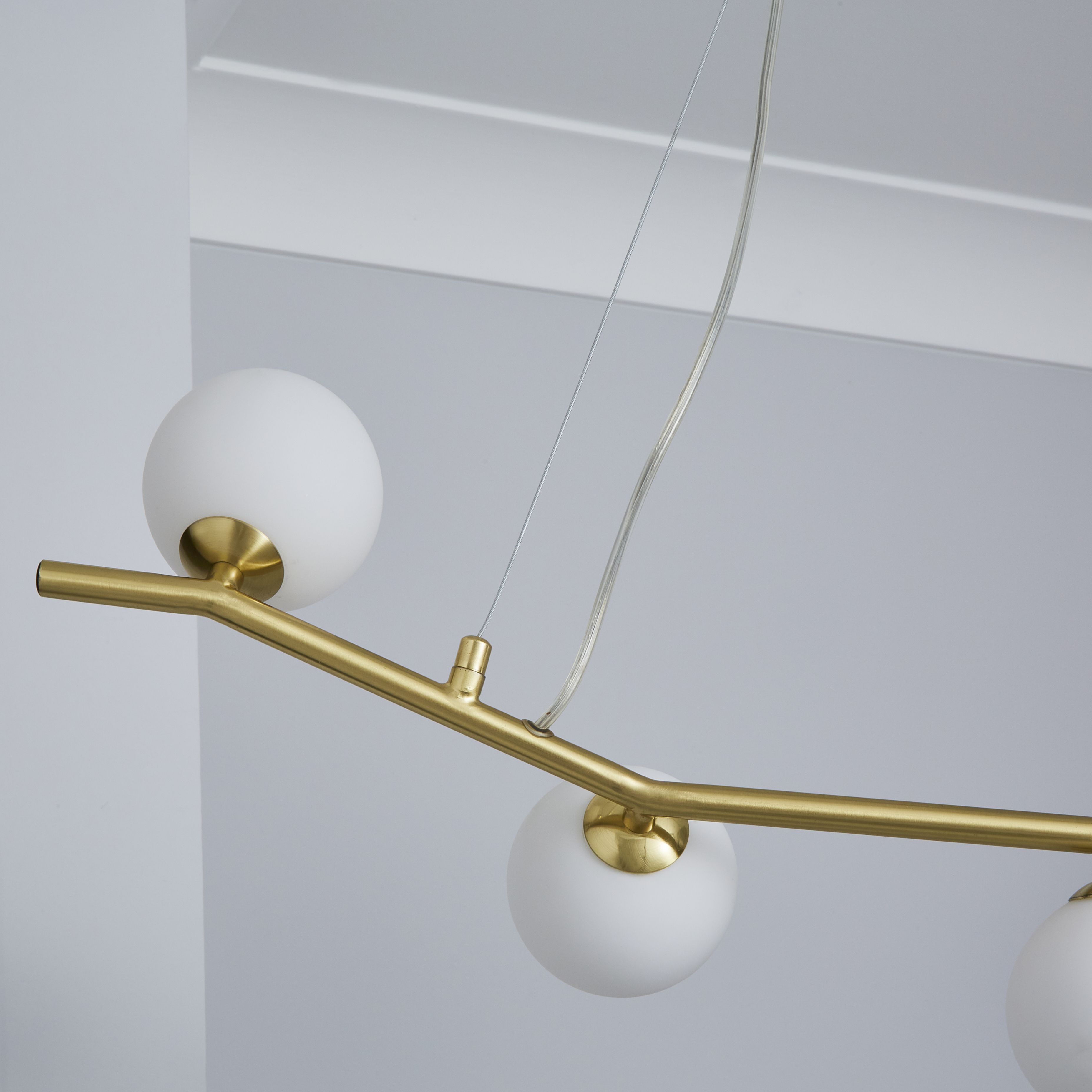 Inlight Fortuna Satin Brass effect 5 Lamp LED Pendant ceiling light, (Dia)800mm
