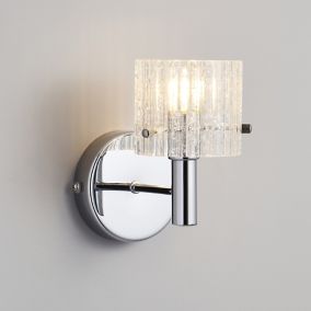 Inlight Genie Transparent Chrome effect Bathroom LED Wall light