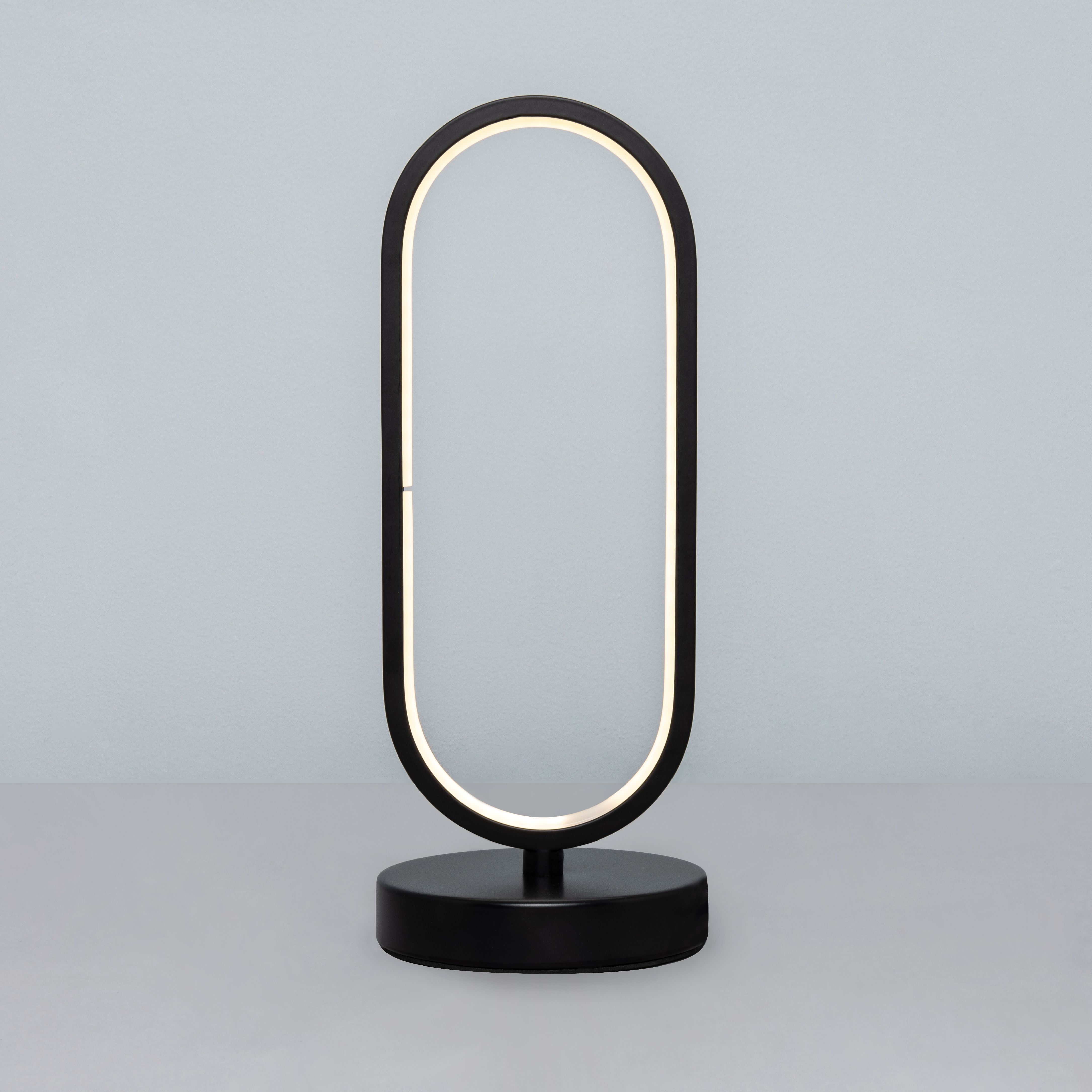 Inlight Glebe Gloss Black Integrated LED Oval Table lamp