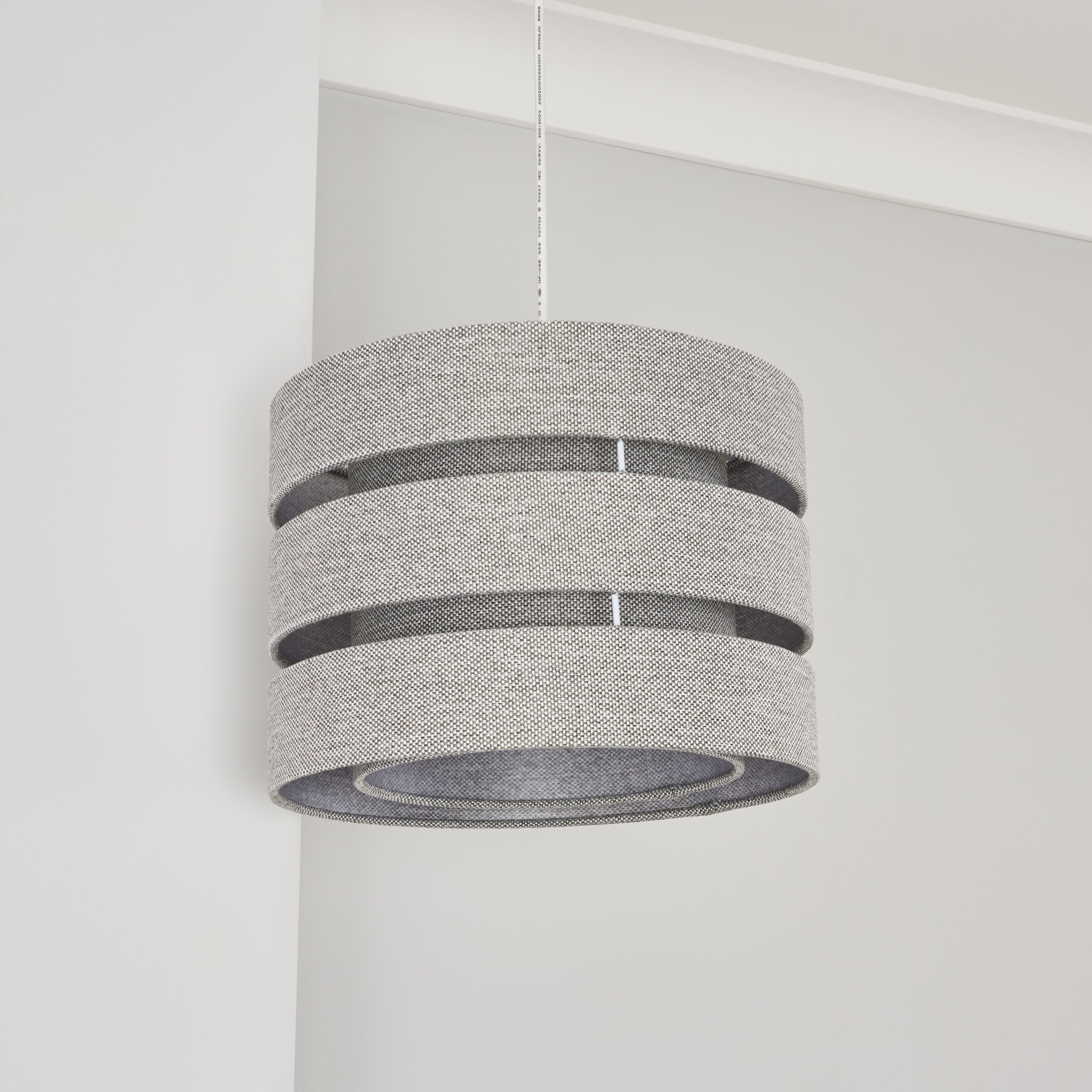 Inlight Grey Woven effect Mini Trio Light shade (D)28cm