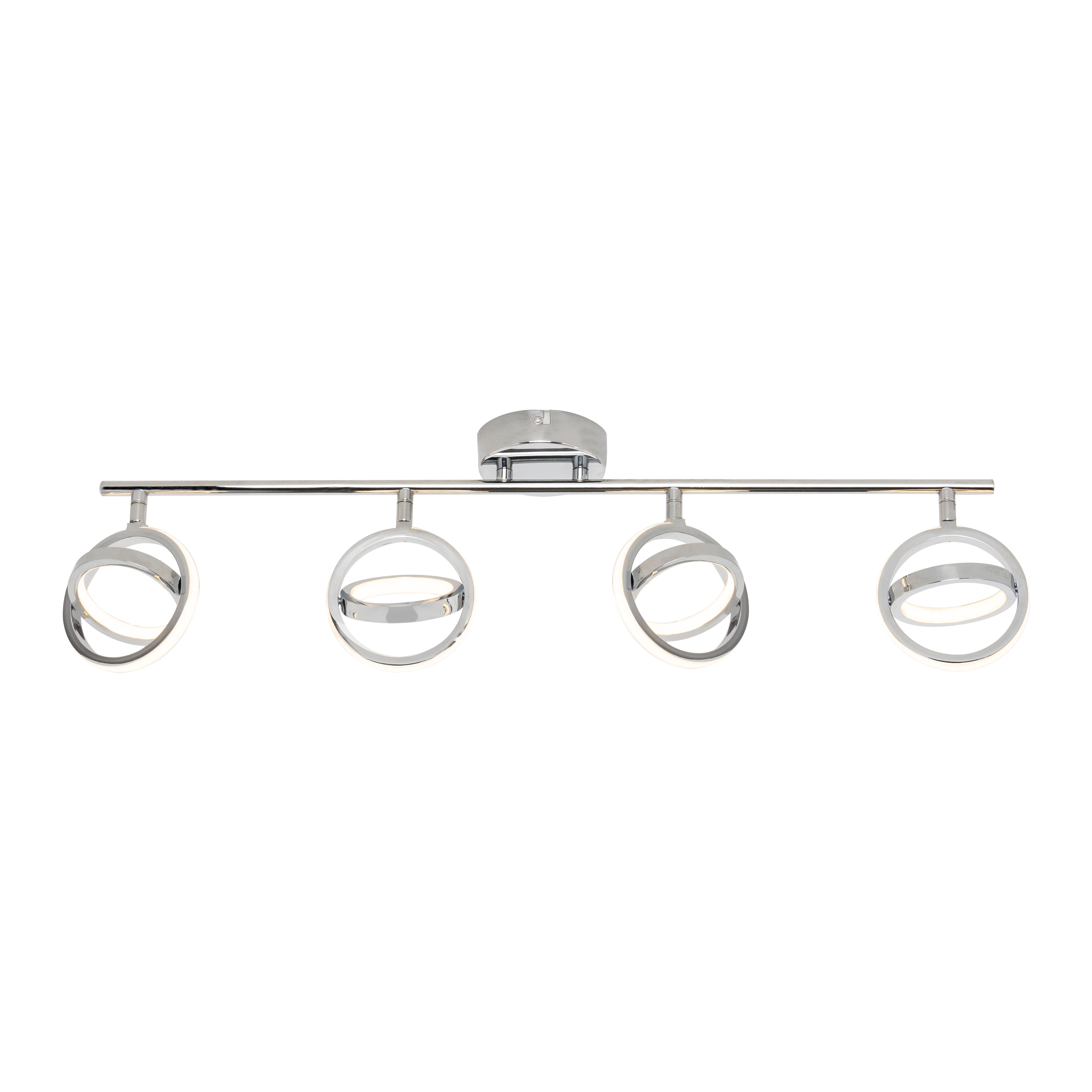 Inlight Hayes Acrylic & iron Chrome effect Ceiling light