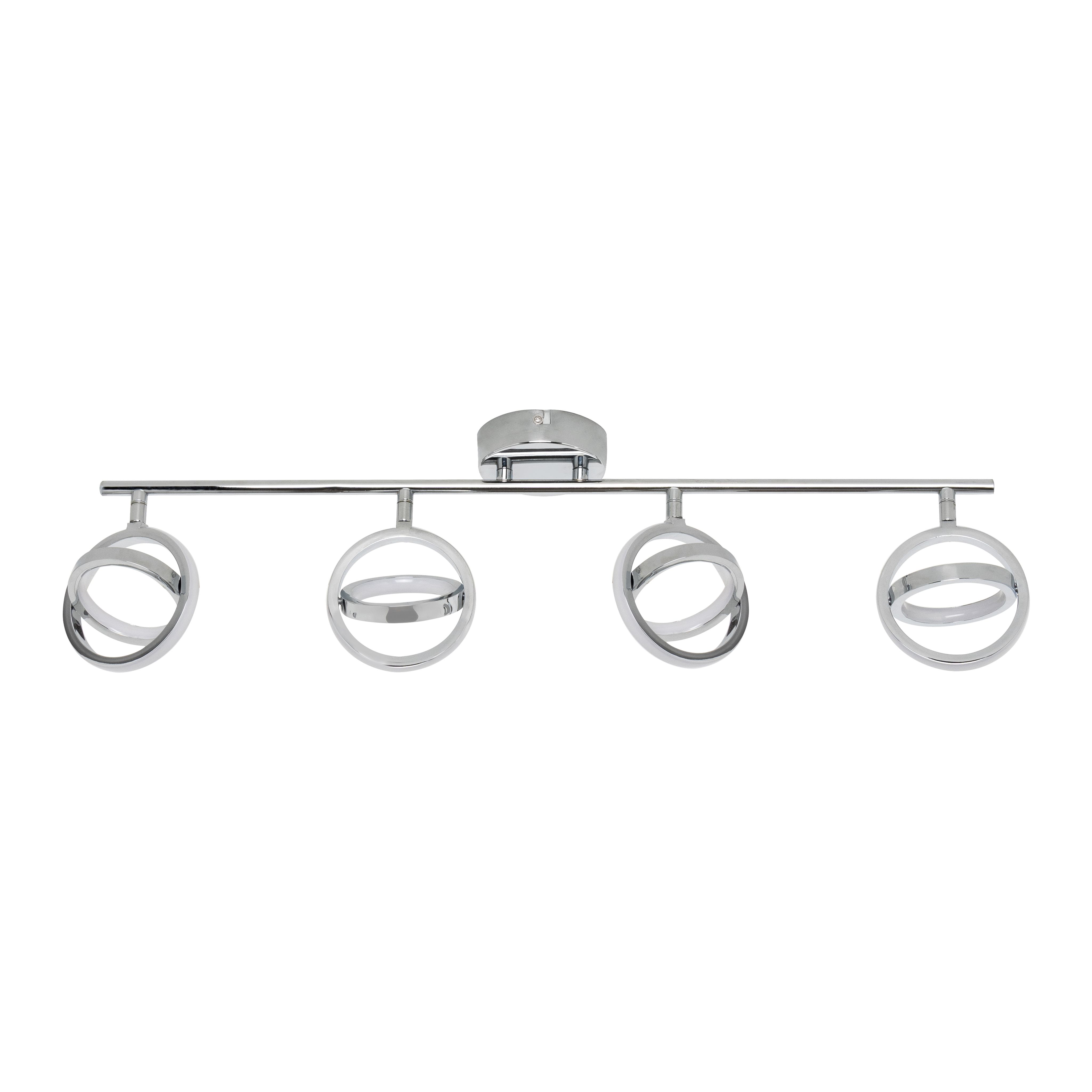 Inlight Hayes Acrylic & iron Chrome effect Ceiling light