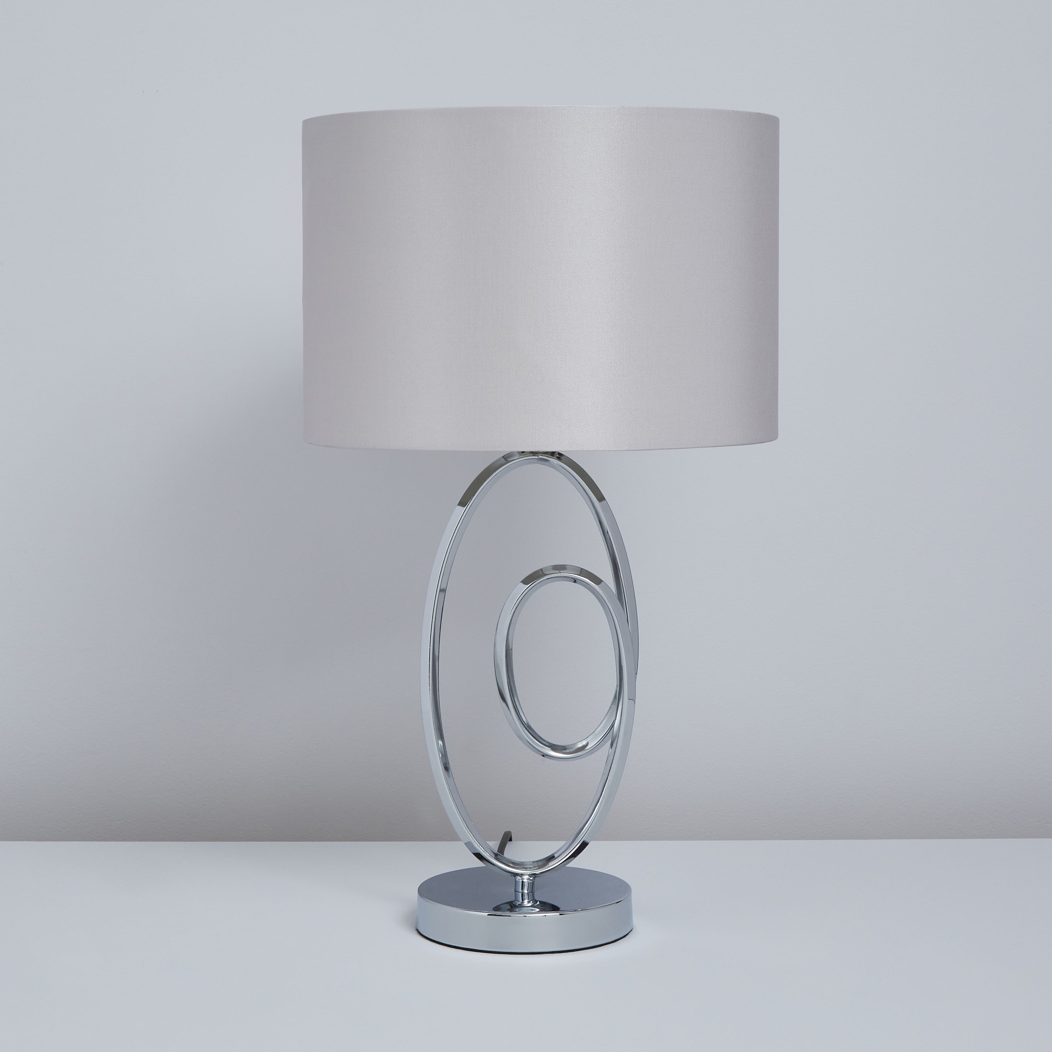 Inlight Hercule Spiral Polished Silver effect Table lamp