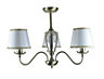 Inlight Horton Mottled mercury Brushed Glass & metal Antique brass effect 3 Lamp Ceiling light