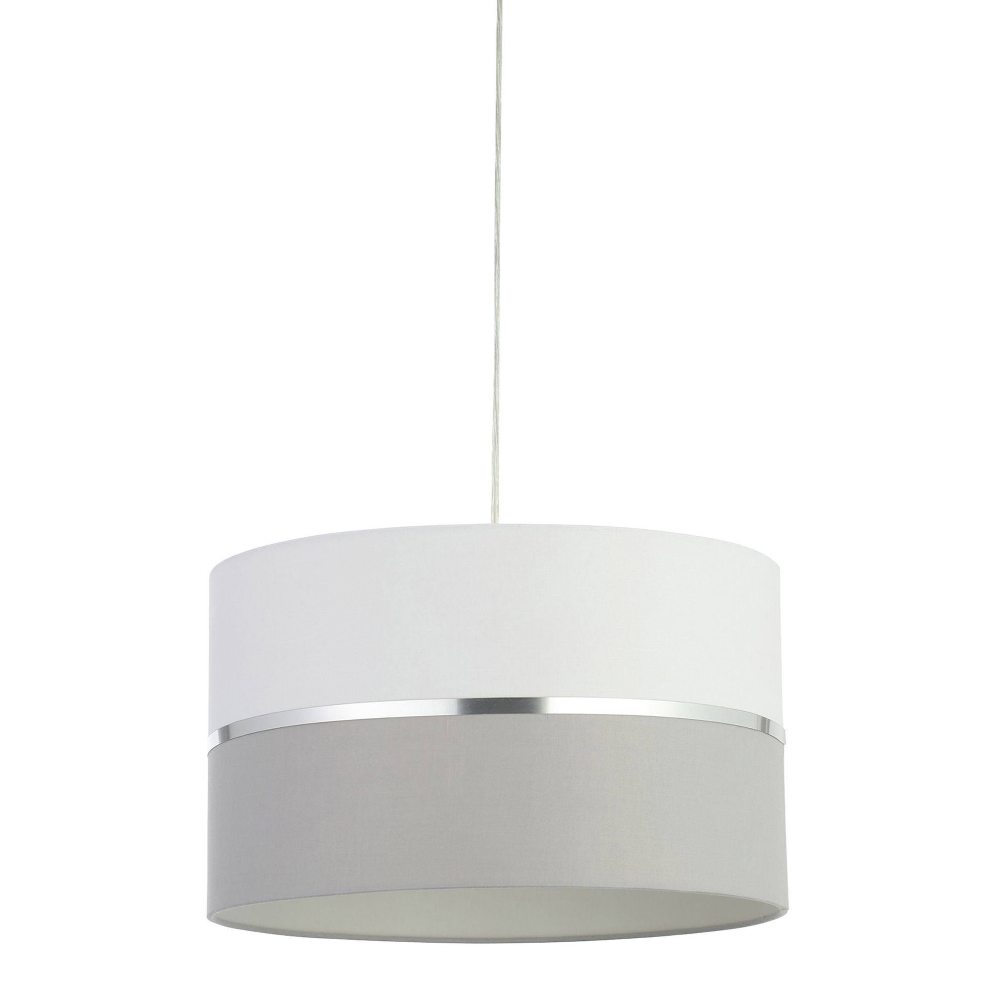 Inlight Isonoe Grey & white Drum Light shade (D)40cm