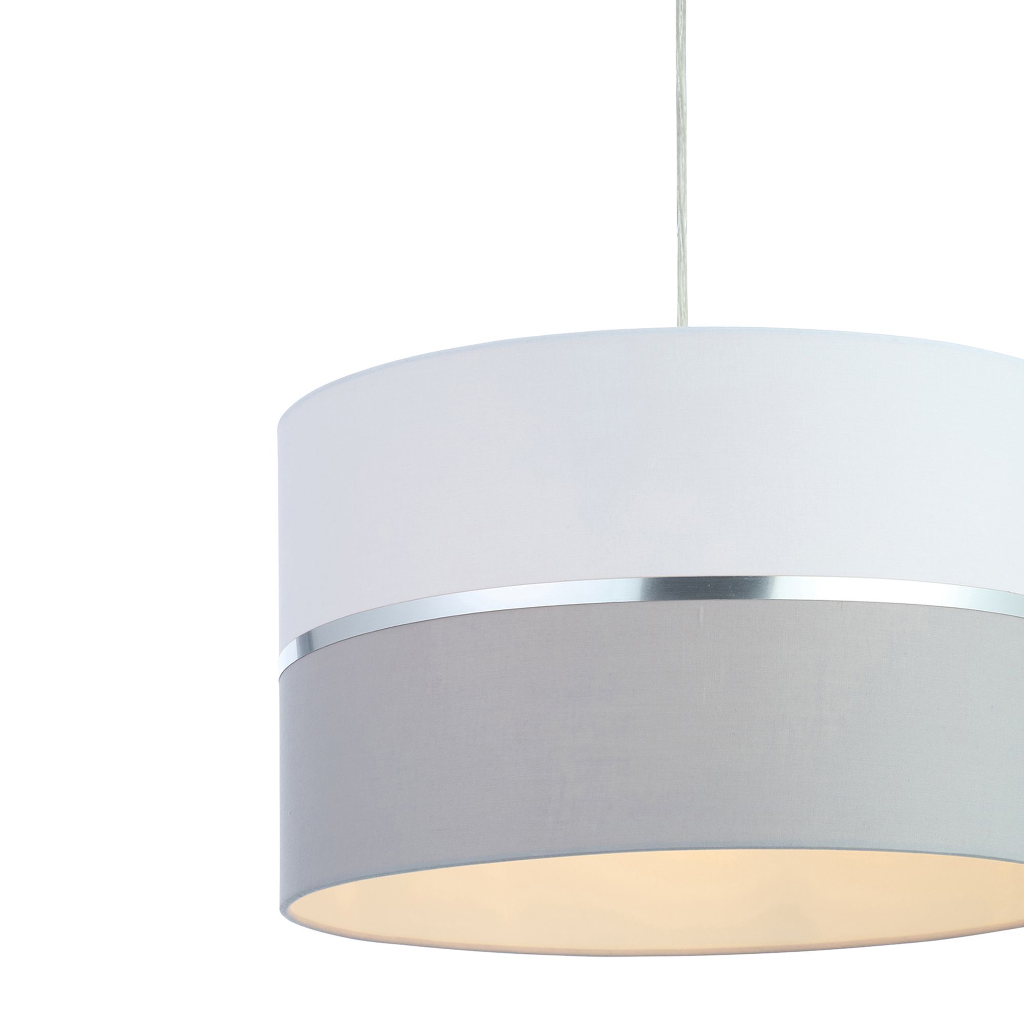 Inlight Isonoe Grey & white Drum Light shade (D)40cm