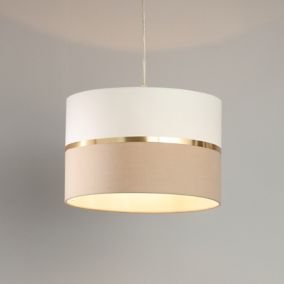 Inlight Isonoe Ivory & mocha Drum Light shade (D)30cm