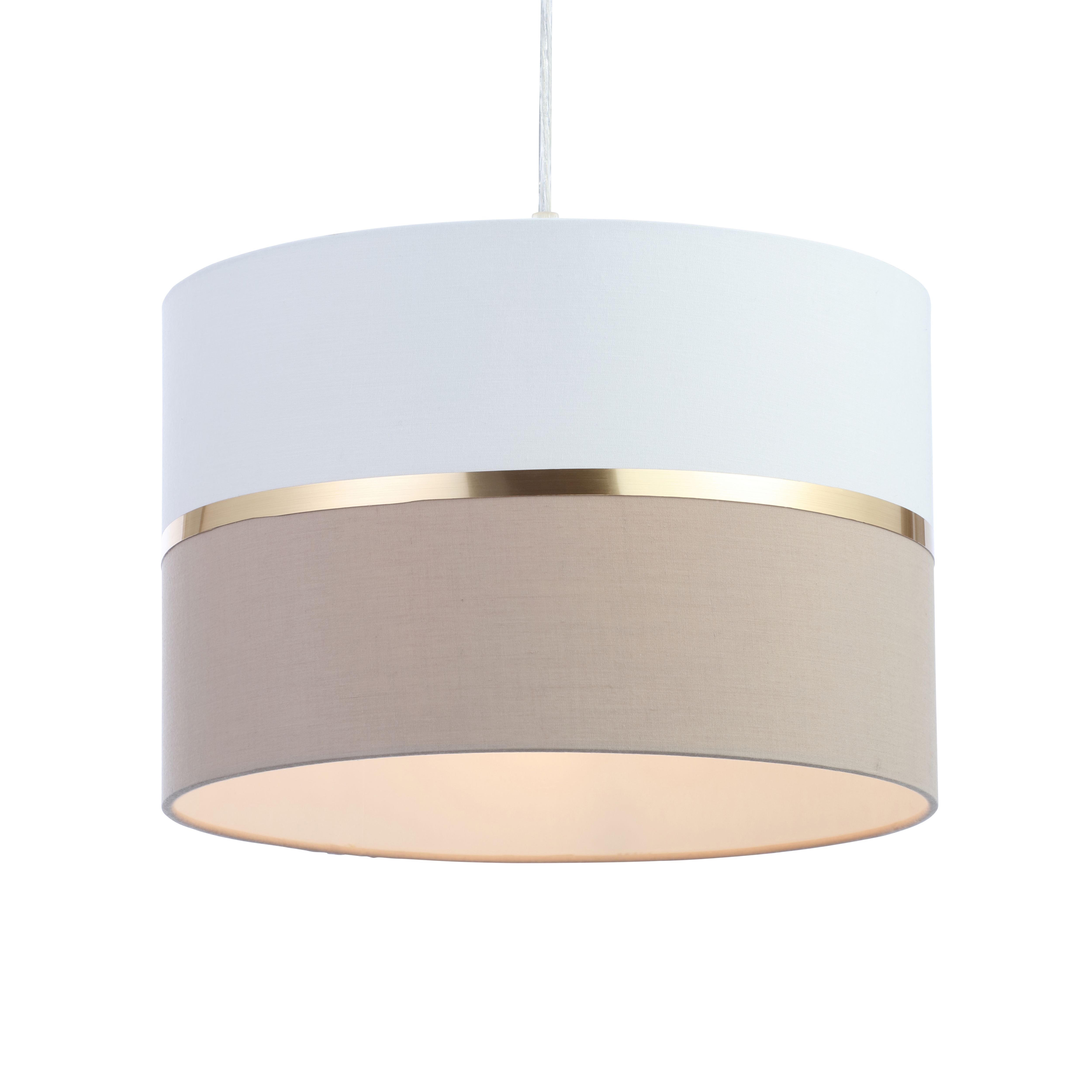Inlight Isonoe Ivory & mocha Drum Light shade (D)30cm