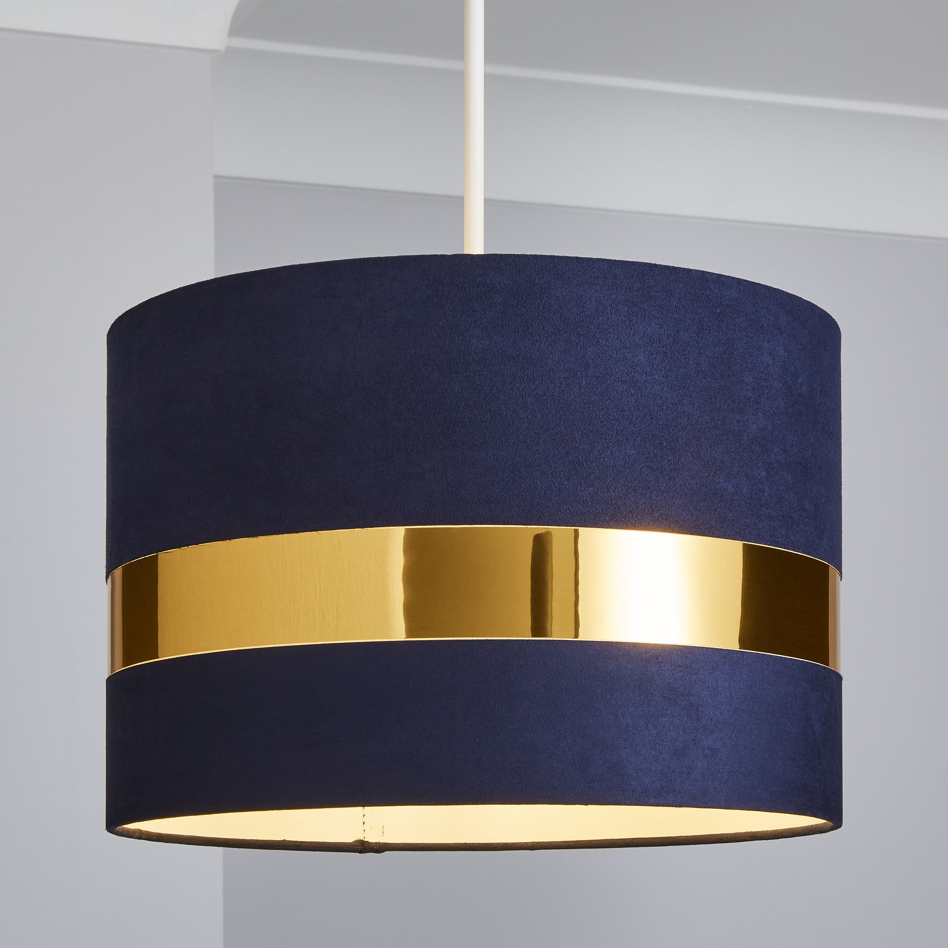 Navy silver deals lampshade